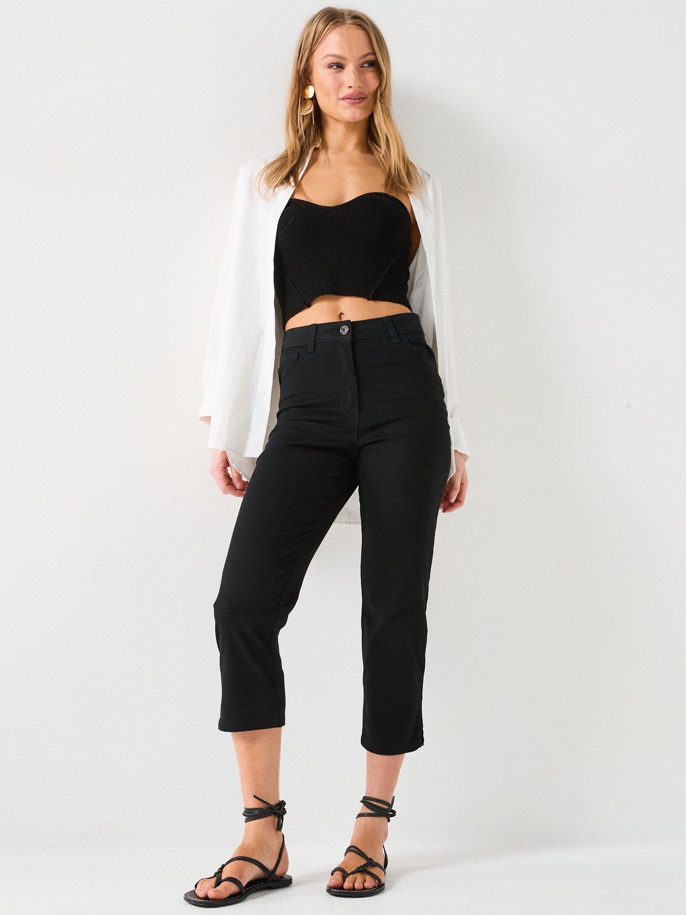 Image 5 of 6 of V by Very Skinny Capri Trousers - Black