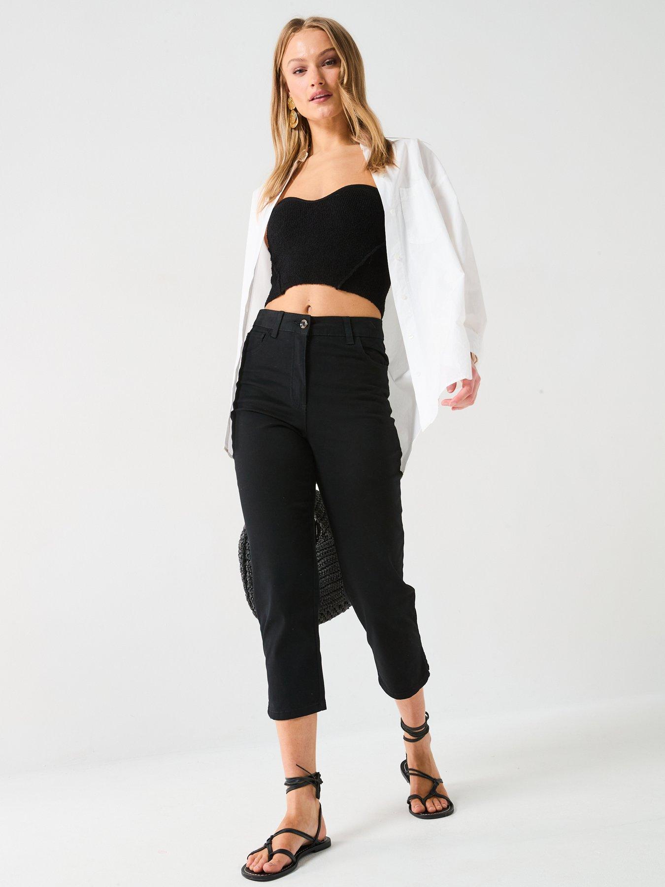 Image 6 of 6 of V by Very Skinny Capri Trousers - Black