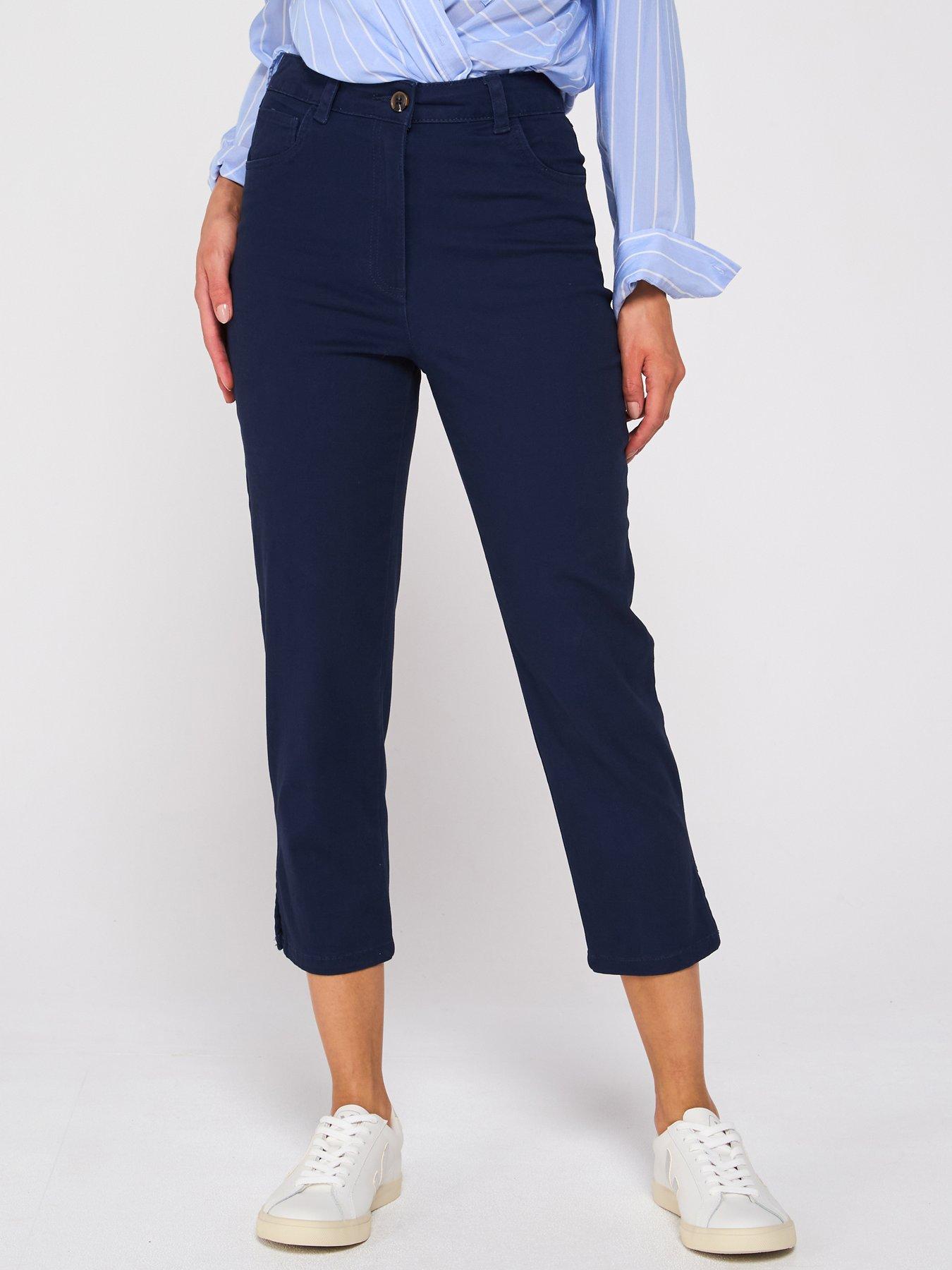 undefined Skinny Capri Trousers - Navy