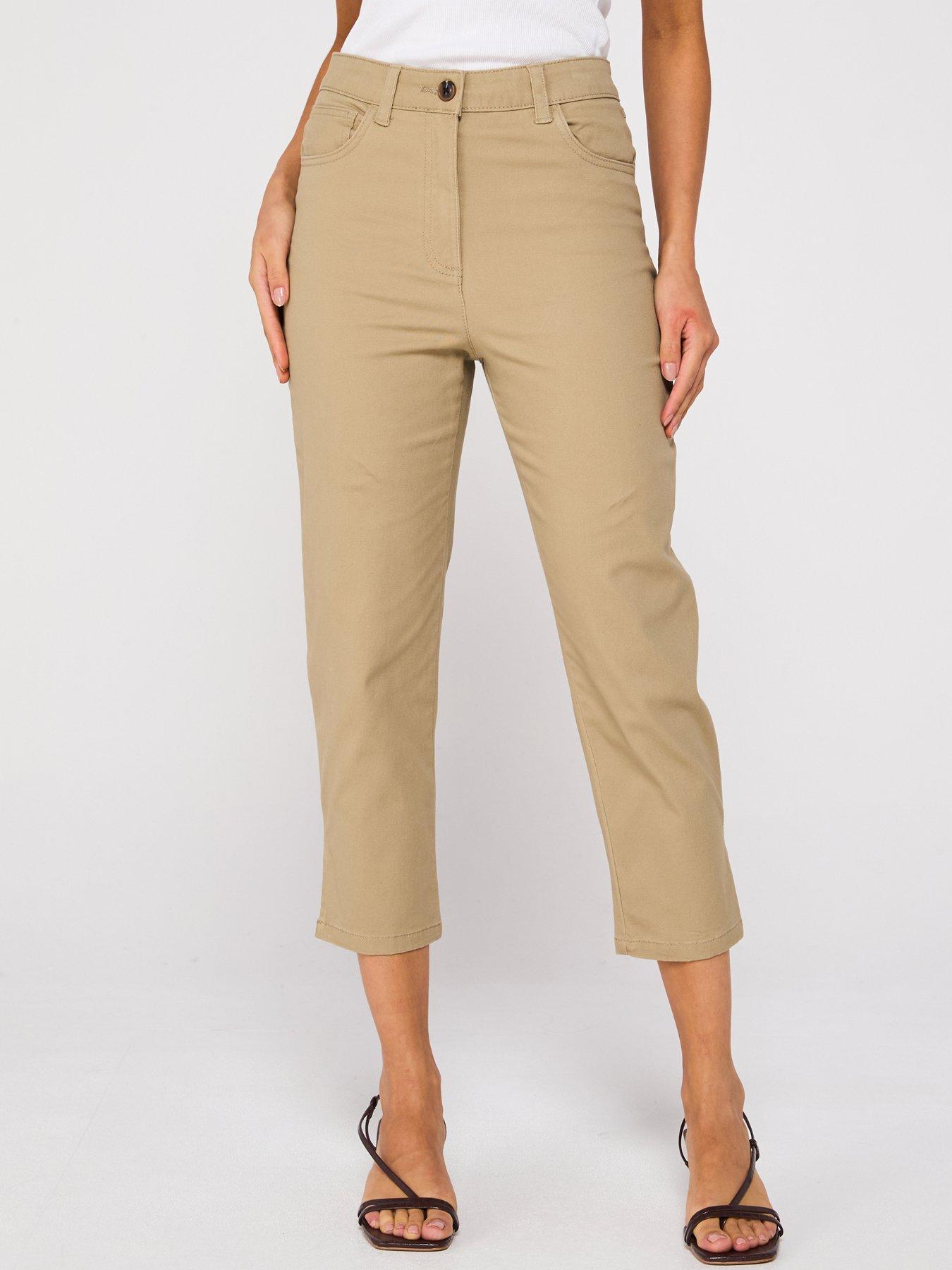 Image 1 of 6 of V by Very Skinny Capri Trousers - Stone