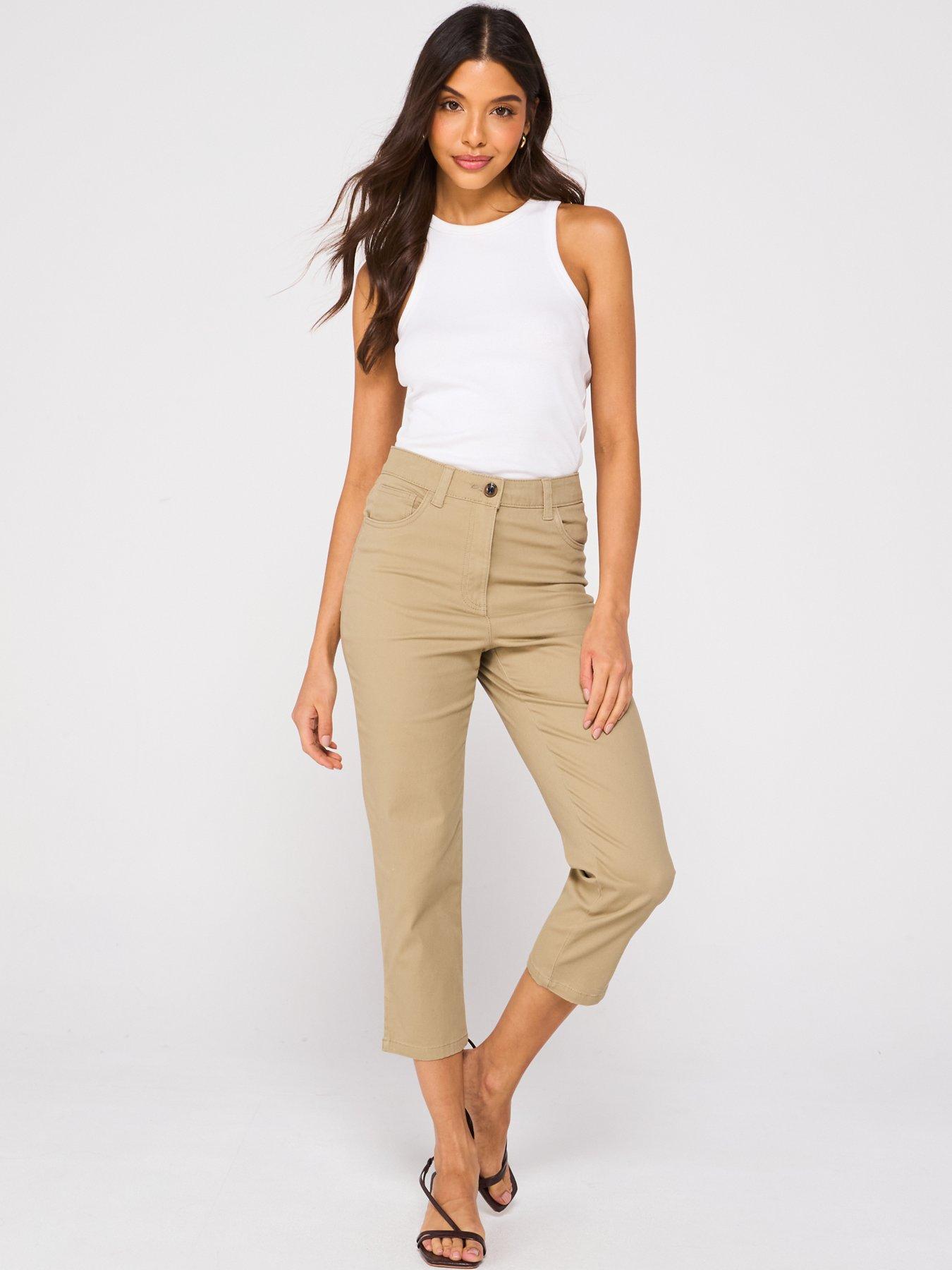 Image 6 of 6 of V by Very Skinny Capri Trousers - Stone