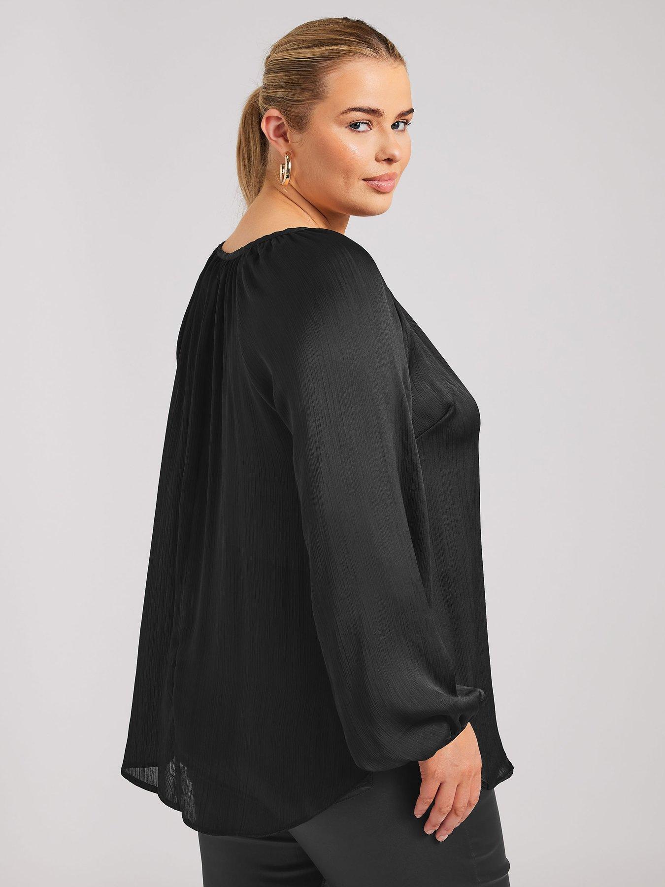 yours-curve-button-blouse-blackstillFront