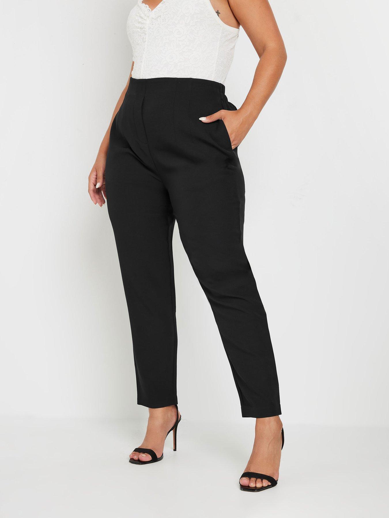 yours-curve-darted-waist-tapered-trouser-black