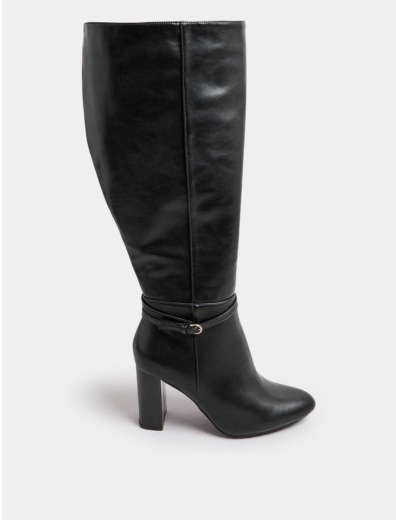 Yours Extra Wide Fit Heeled Knee High Boot - Black