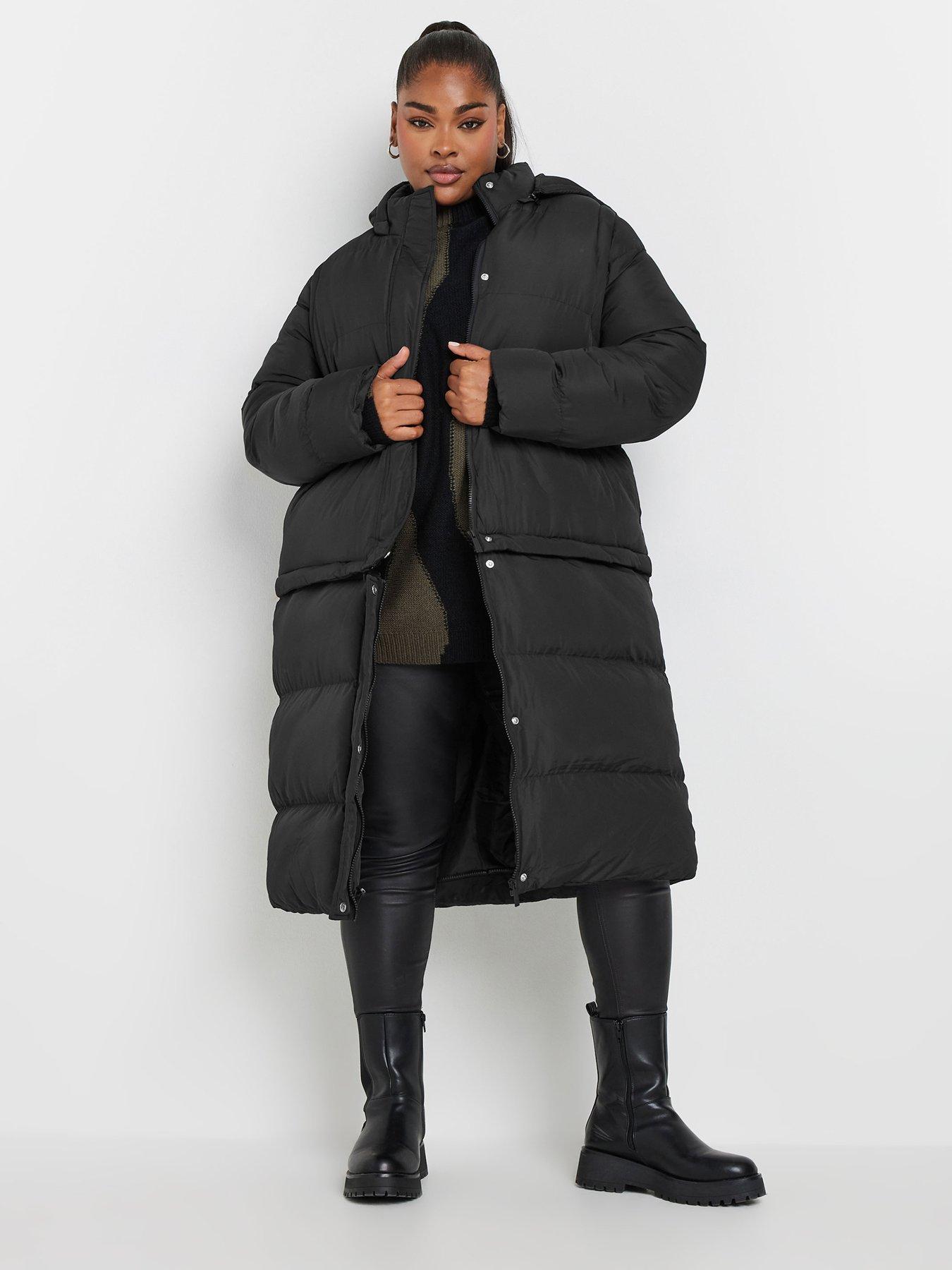 yours-curve-padded-coat-5-in-1-blackfront