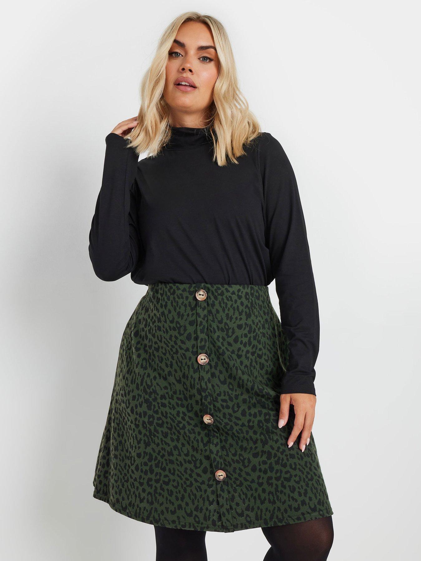 yours-curve-a-line-button-front-leopard-skirt