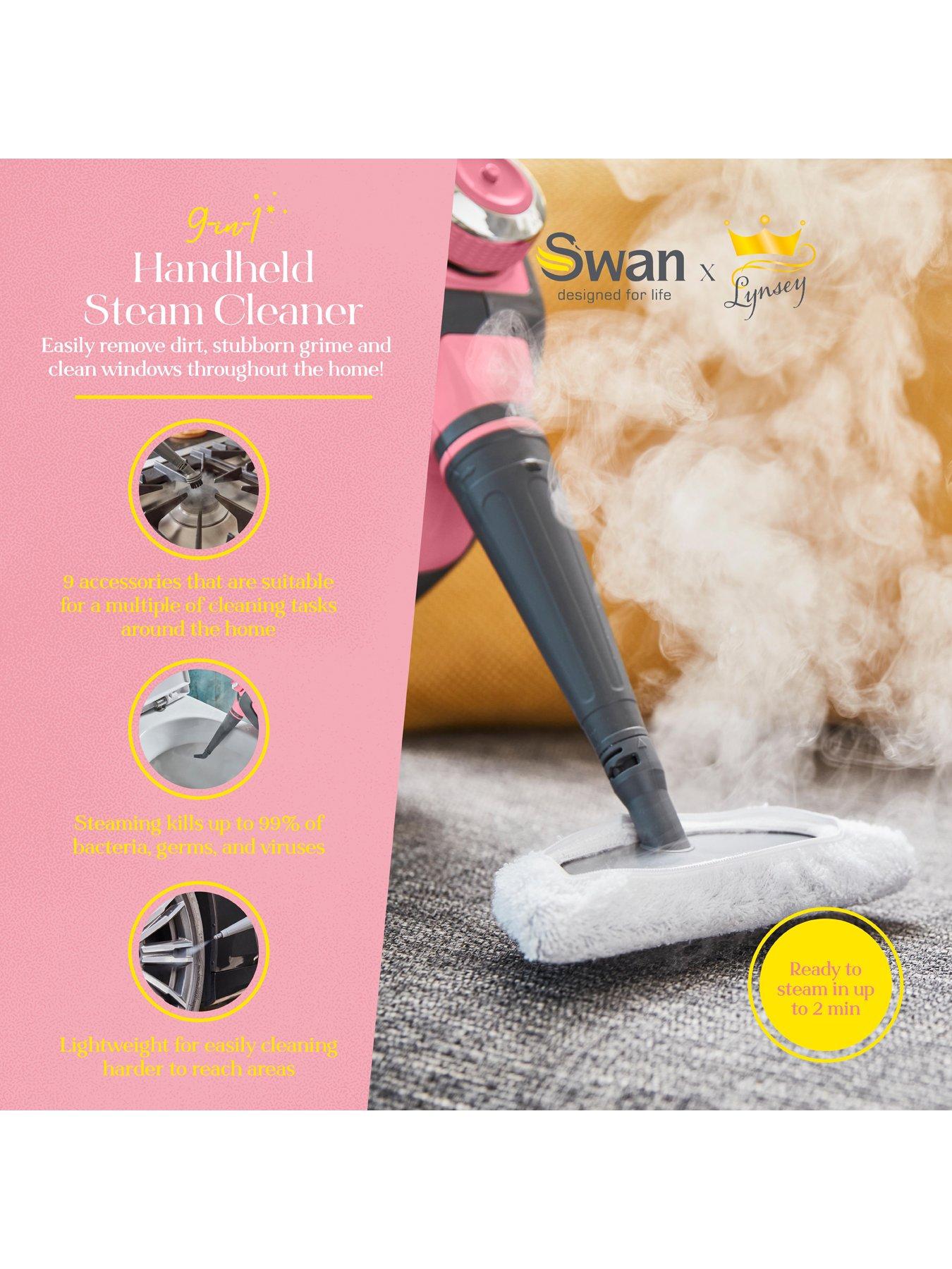 Image 2 of 6 of Swan TV&rsquo;s Queen of Clean Handheld Steam Cleaner with 3 Steam Pressure Settings, 220ml, Pink
