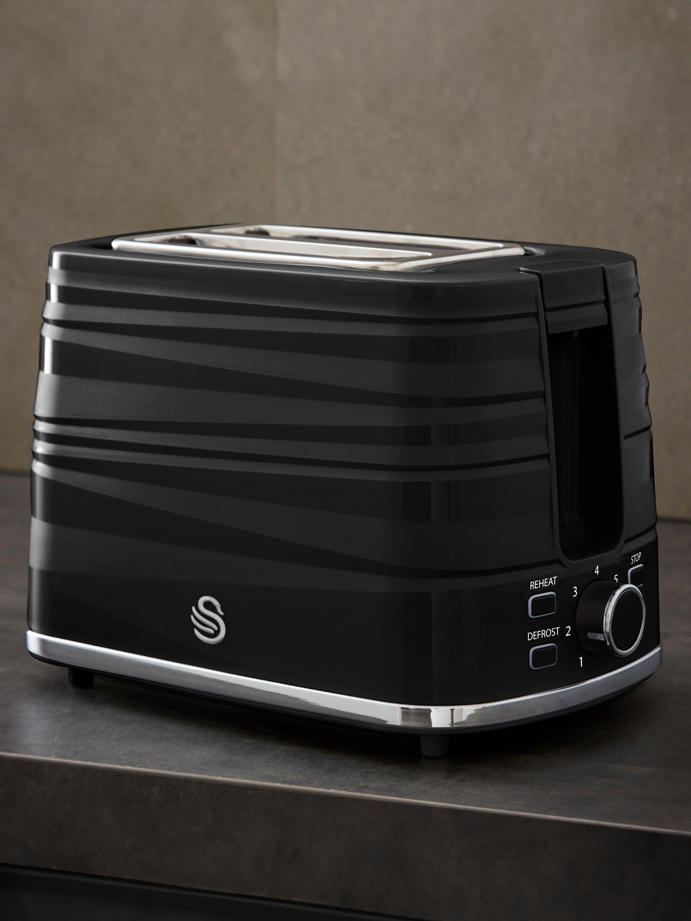 Image 5 of 6 of Swan Symphony 2 Slice Toaster Black