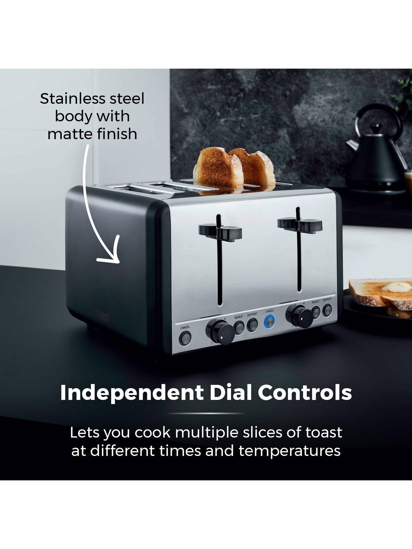 Image 5 of 7 of Tower Sera 4 Slice Toaster Black
