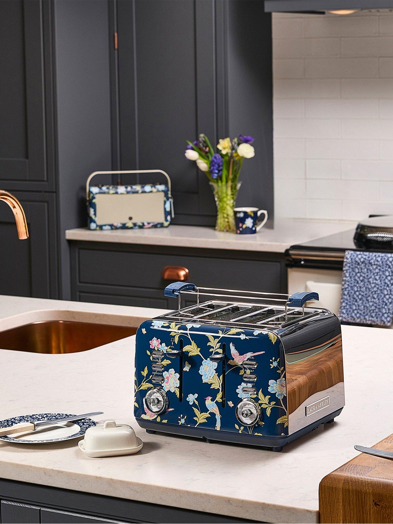 Image 2 of 6 of Laura Ashley Laura Ashley Elveden Navy 4-Slice Toaster