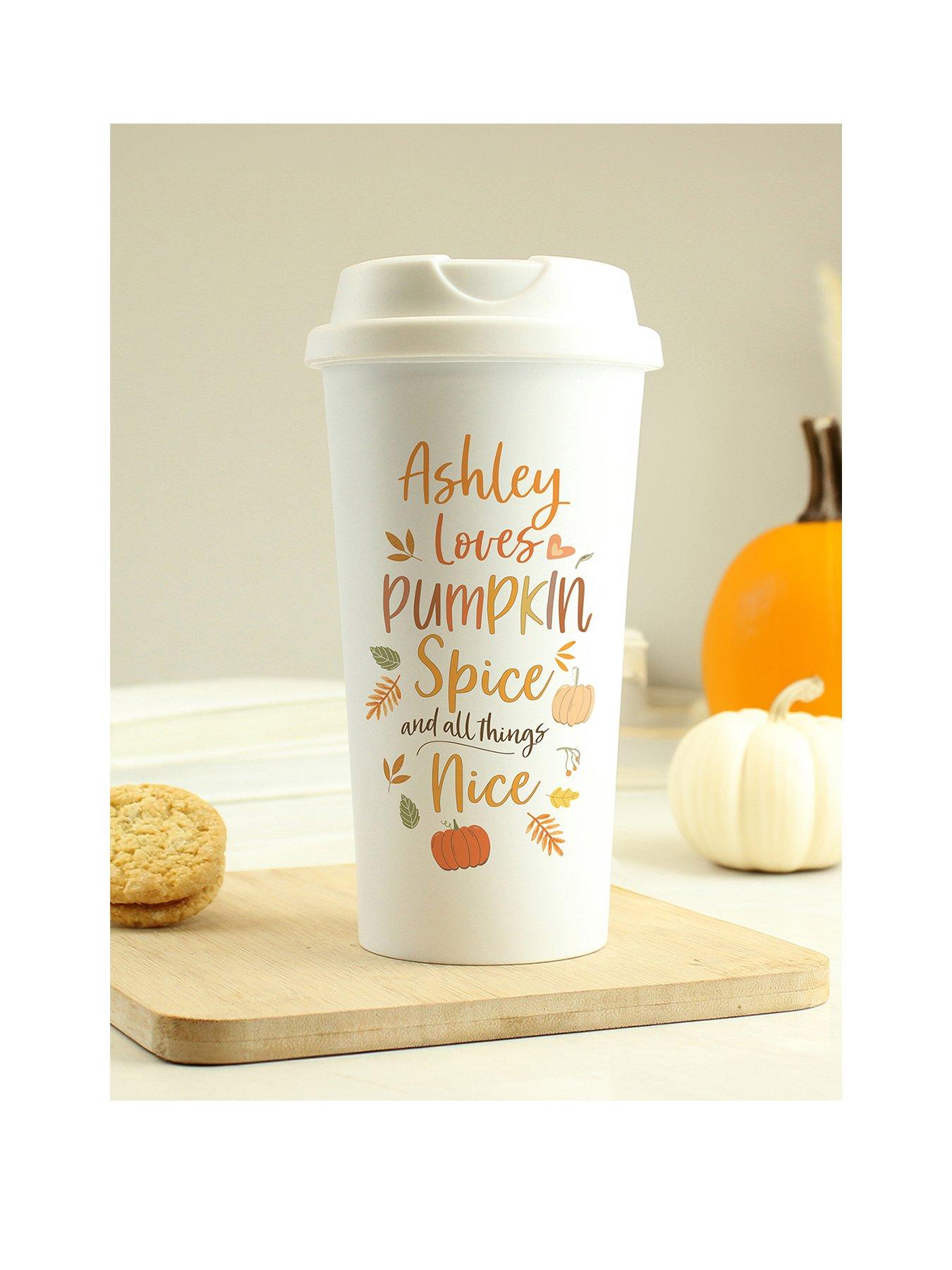Image 1 of 3 of The Personalised Memento Company Personalised Pumpkin Spice Travel Mug