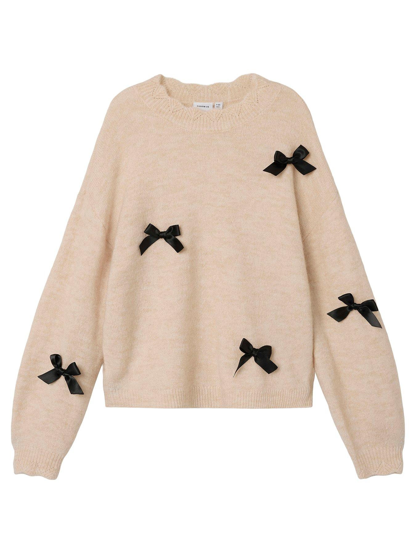 name-it-girls-bow-knitted-jumper-summer-sand