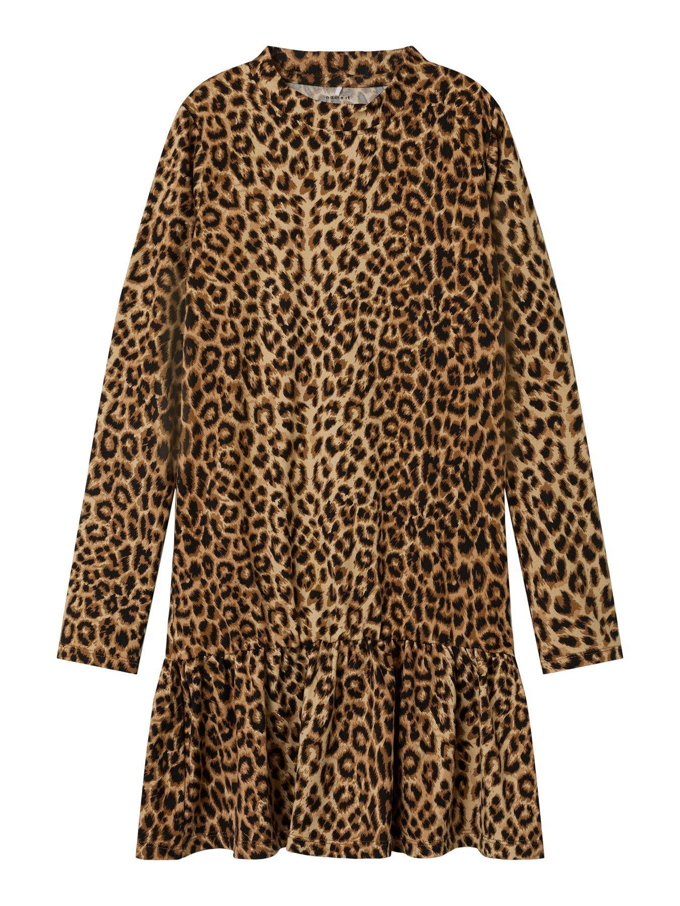 name-it-girls-drop-waist-leopard-print-dress-blackstillFront