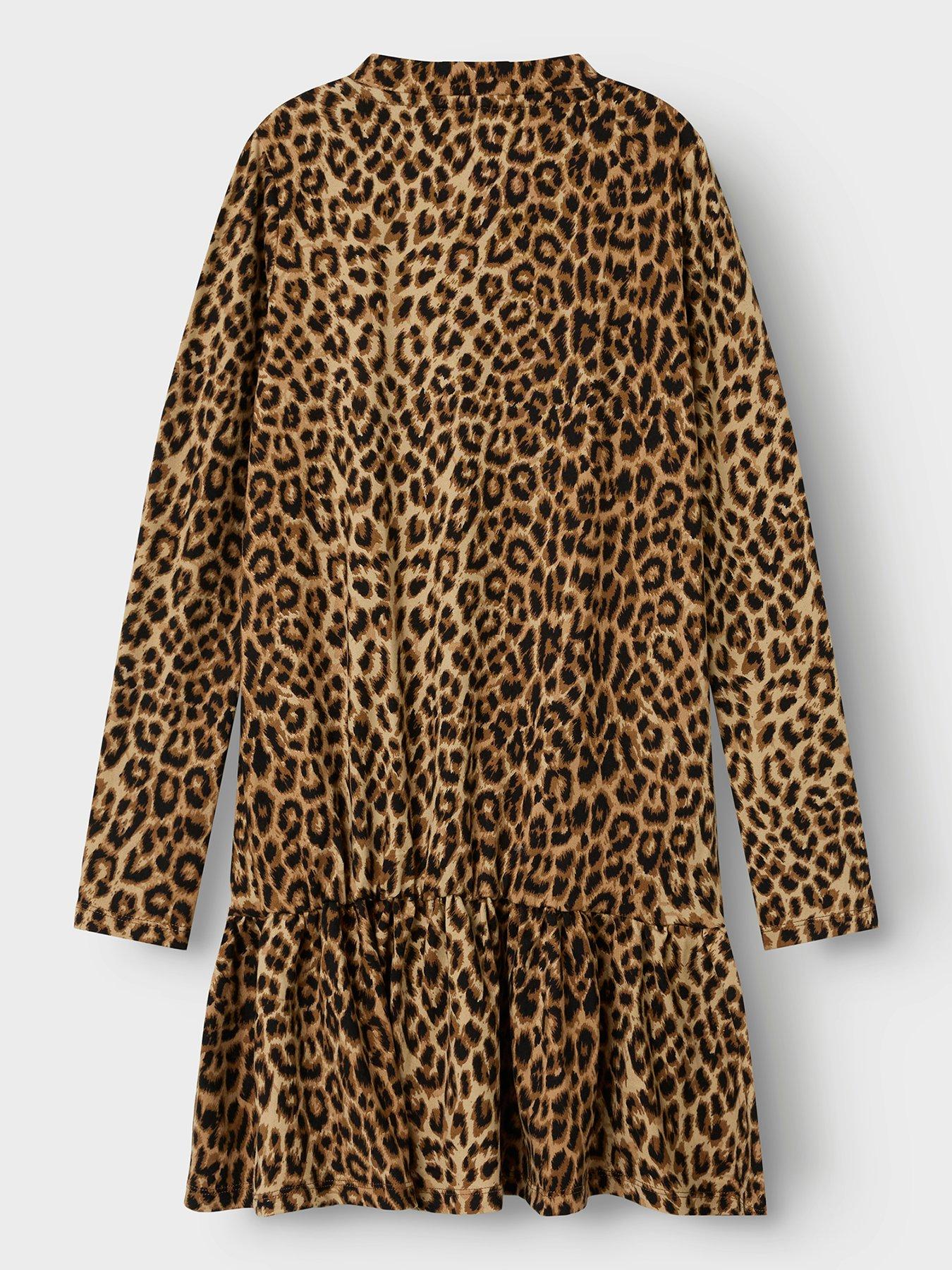 name-it-girls-drop-waist-leopard-print-dress-blackback