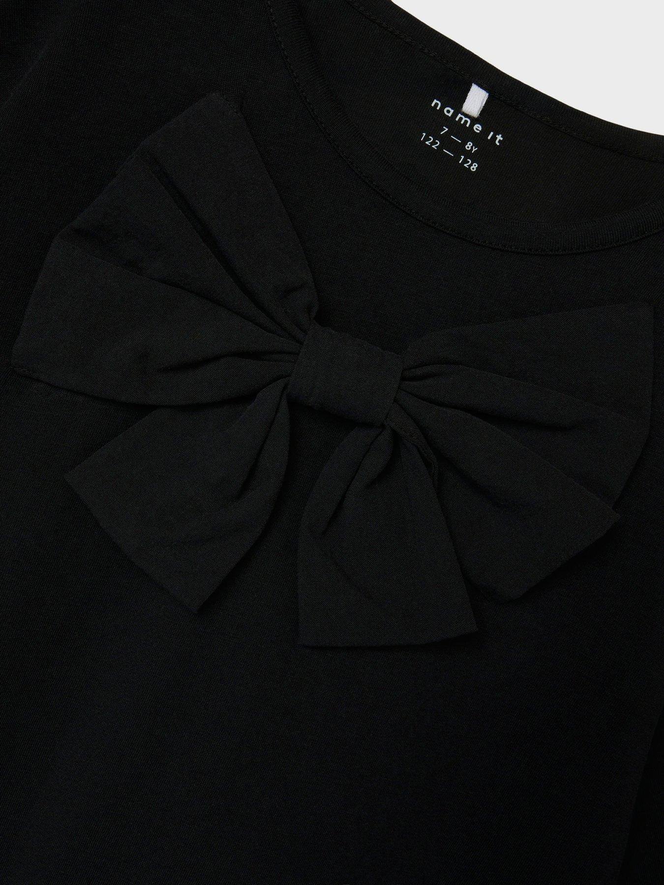 name-it-girls-large-bow-oversized-tshirt-blackoutfit