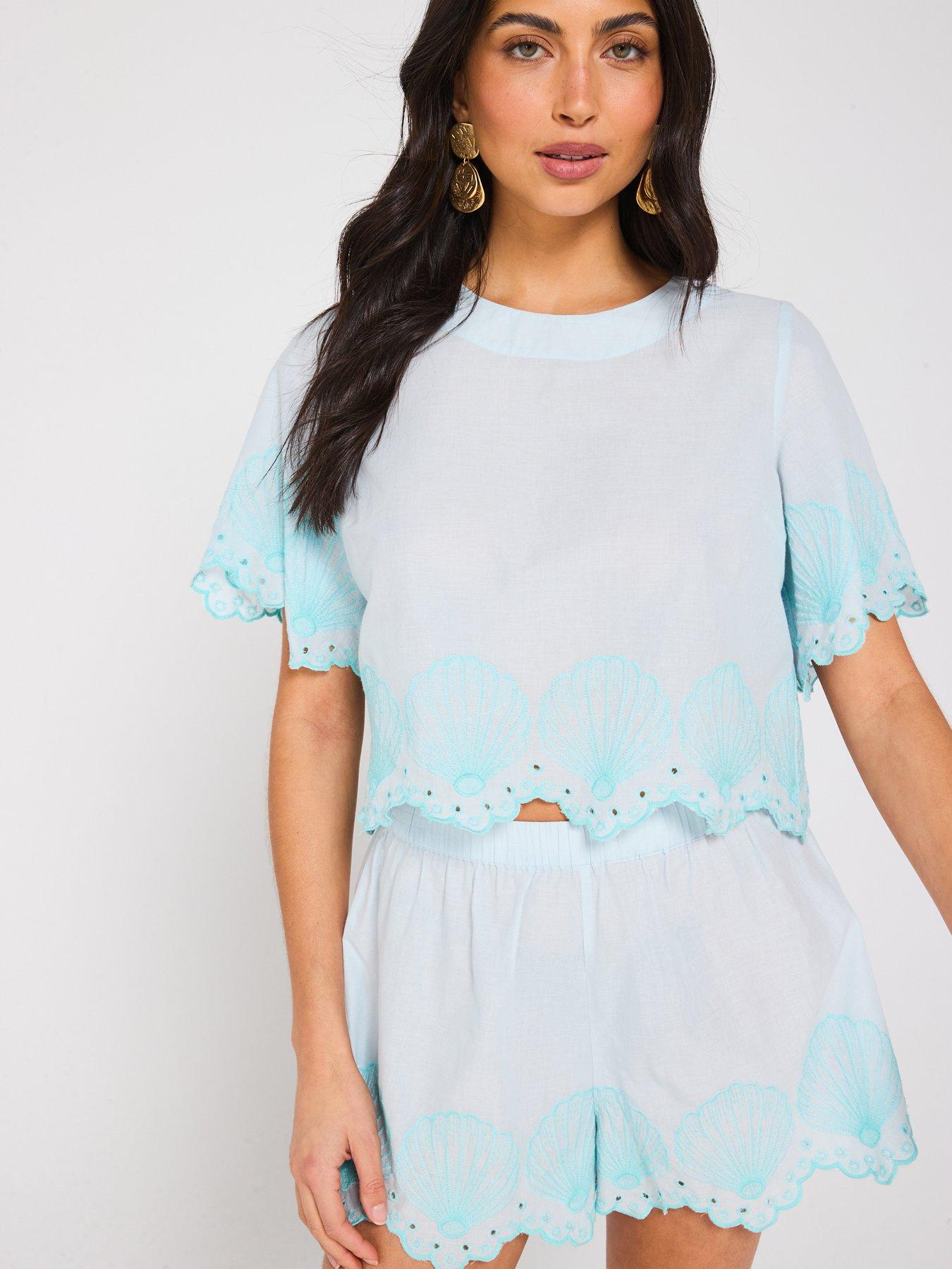 v-by-very-shell-embroidered-hem-co-ord-short-blueoutfit