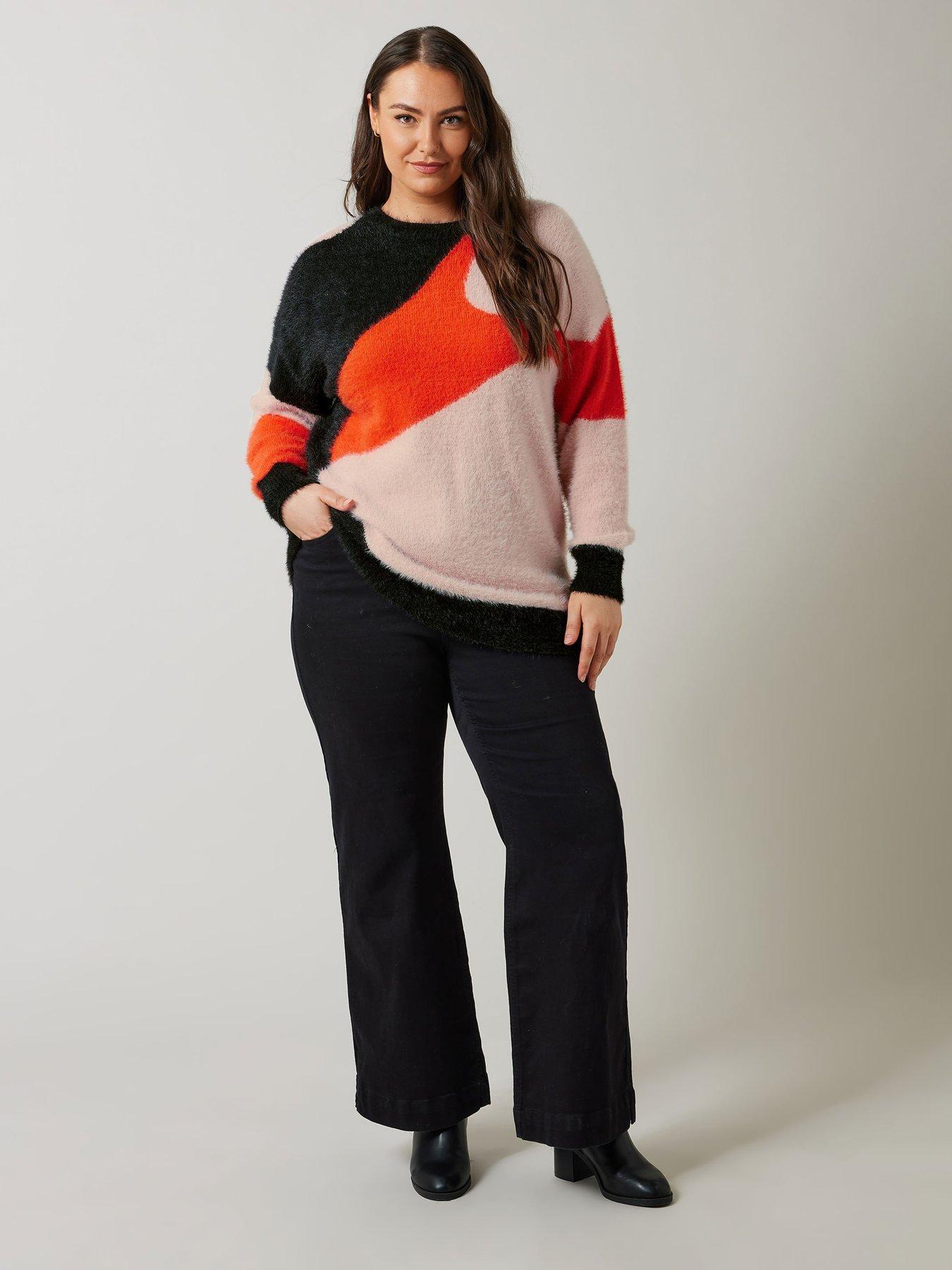 evans-cat-feather-colour-block-jumperback