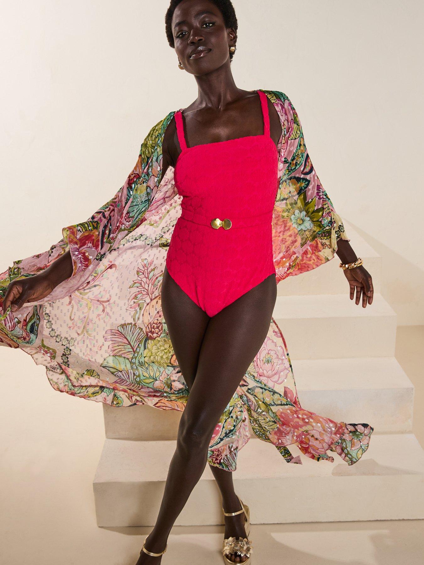 v-by-very-shell-textured-belted-swimsuit-pinkback