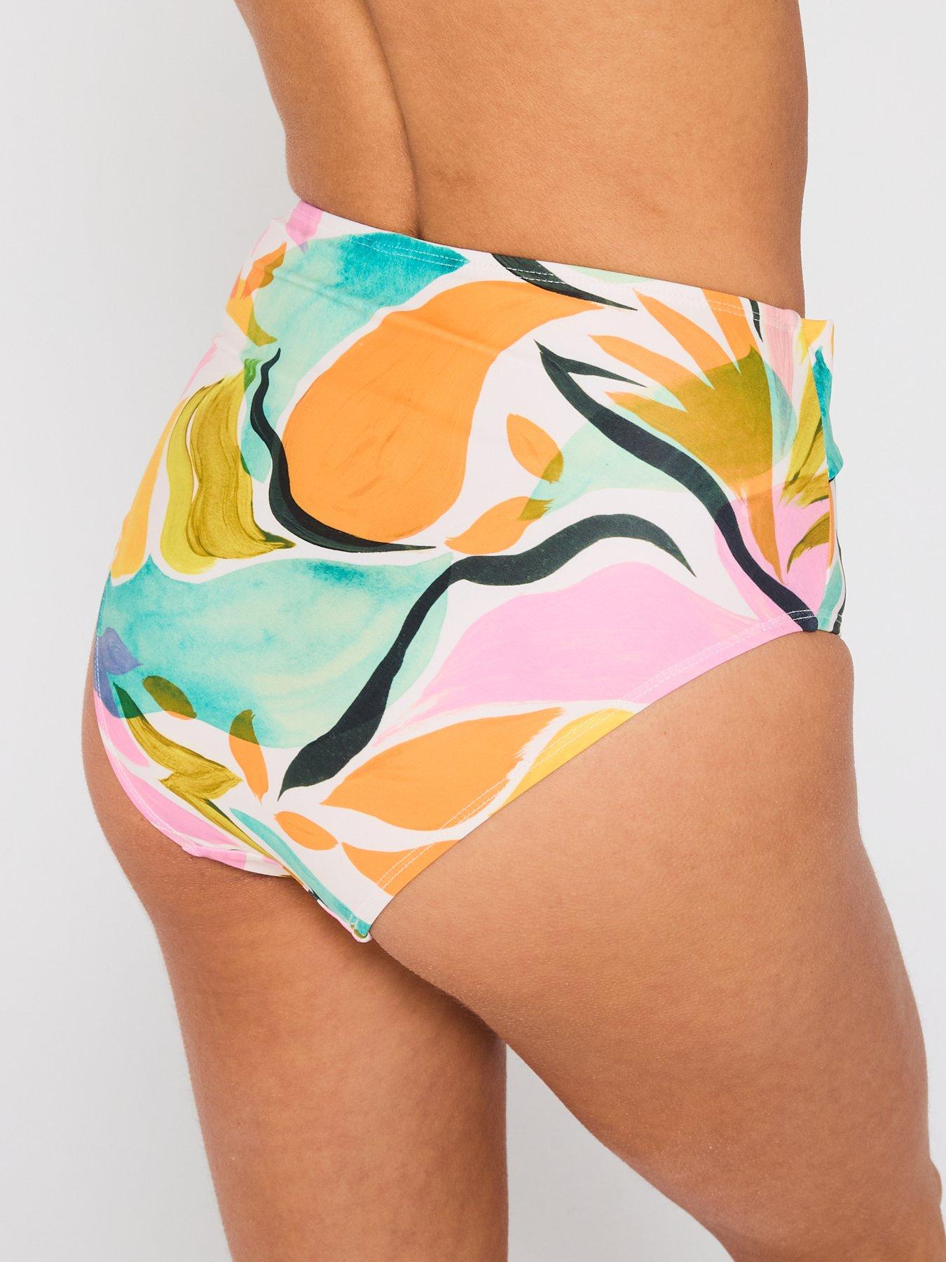 Image 2 of 5 of V by Very Shape Enhancing High Waisted Tie Detail Brief - Print
