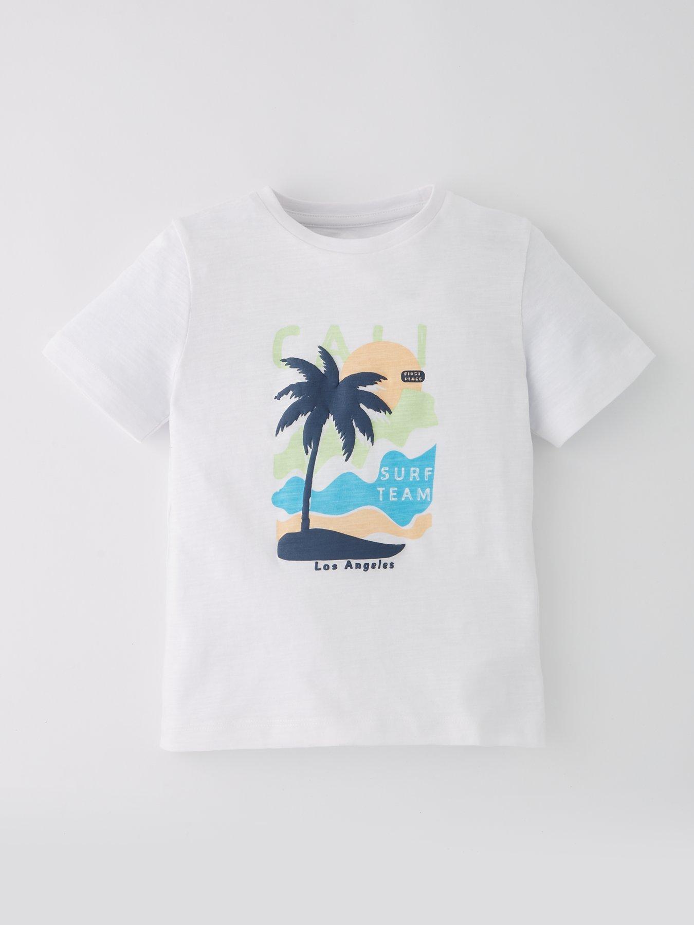 Mini V by Very Boys Cali Short Sleeve Slub T-Shirt - Multi