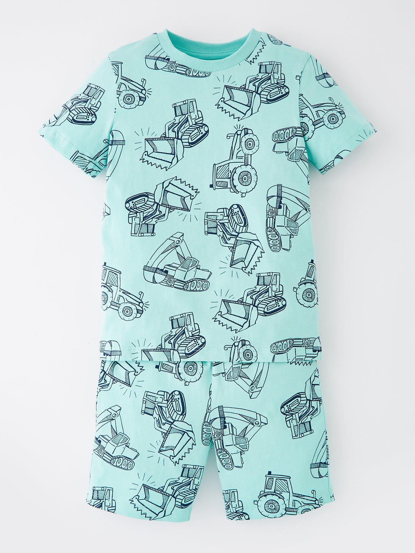 Image 2 of 5 of Mini V by Very Boys 2 Pack Digger All Over Print Shortie Pyjama Set