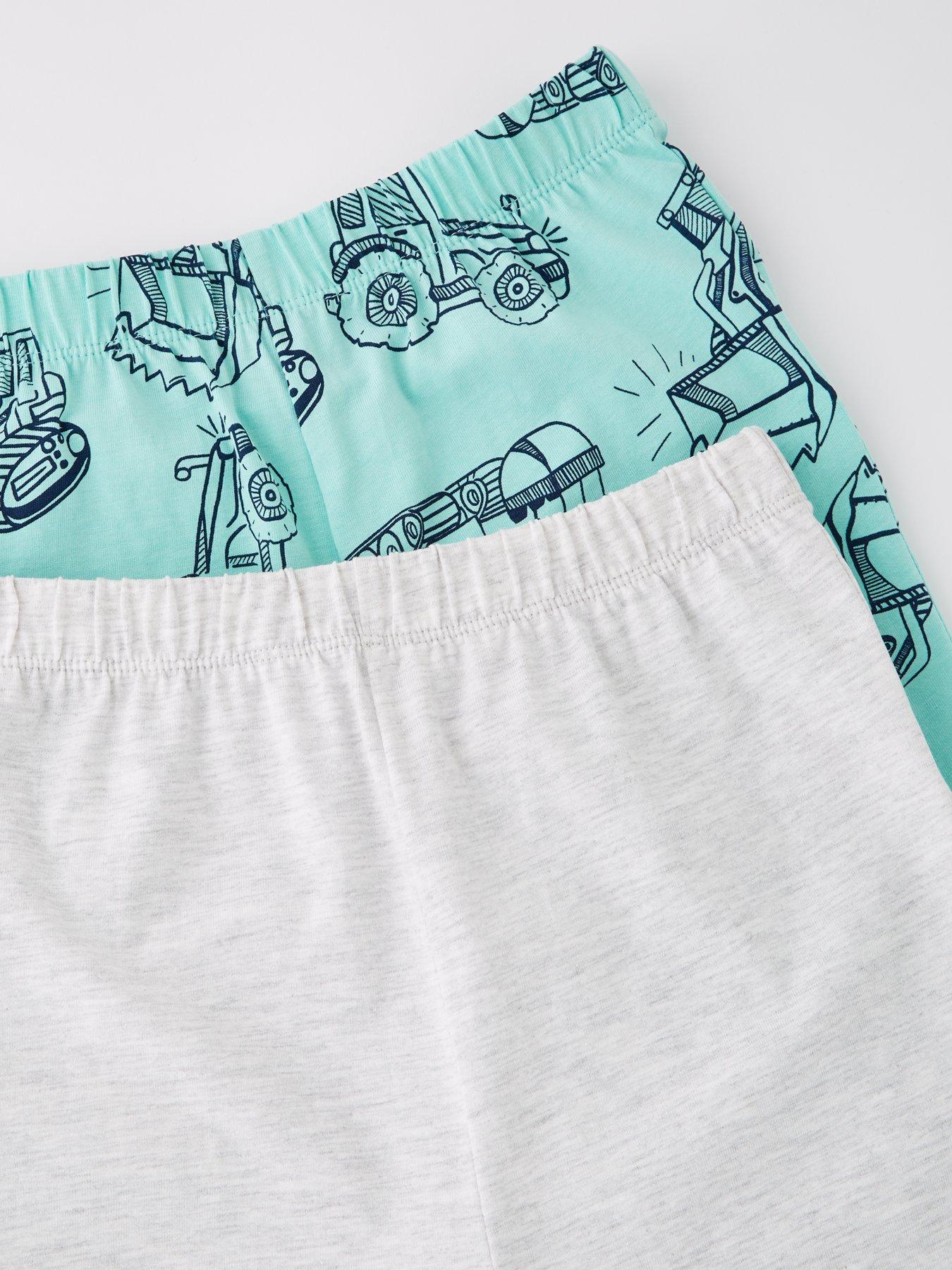 Image 5 of 5 of Mini V by Very Boys 2 Pack Digger All Over Print Shortie Pyjama Set