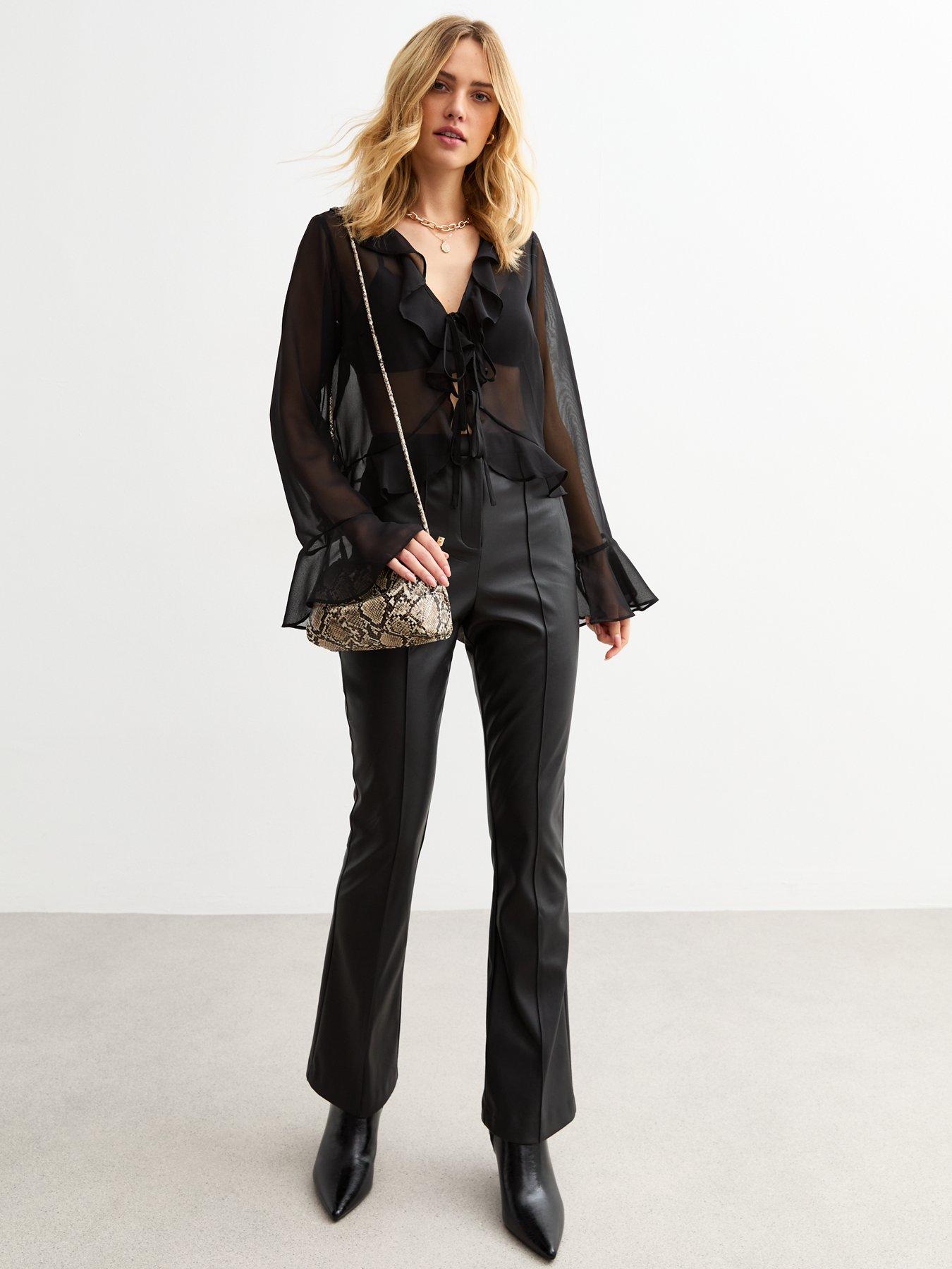 new-look-ruffle-trim-tie-up-sheer-chiffon-blouse-blackback