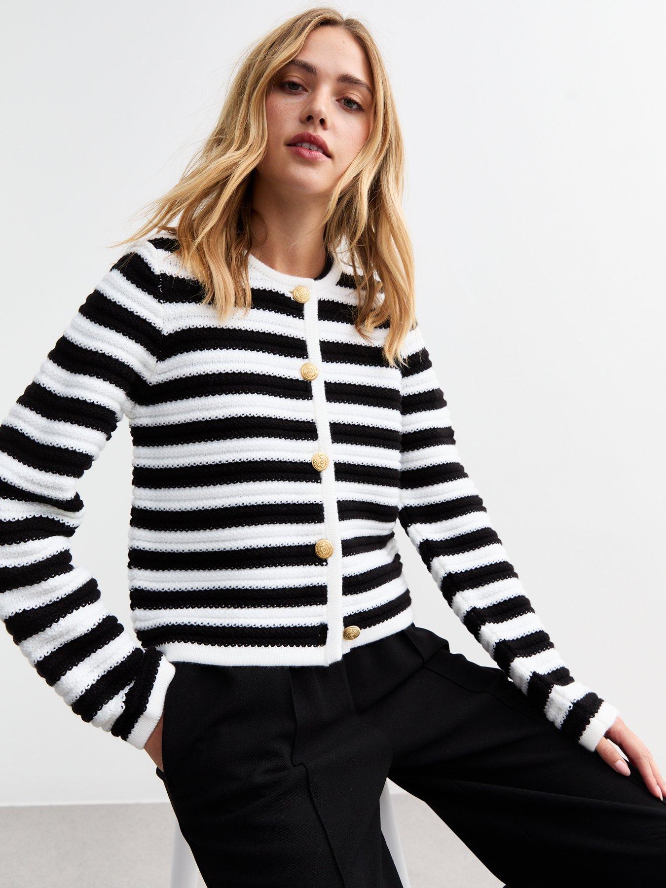 new-look-knit-striped-cardigan-black