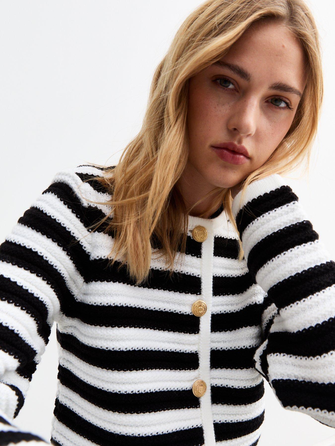 new-look-knit-striped-cardigan-blackoutfit