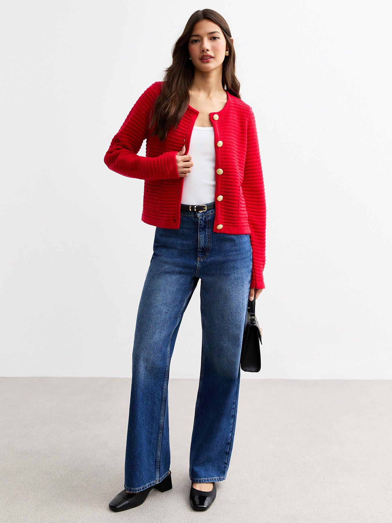 new-look-stitchy-pocket-cardi-red