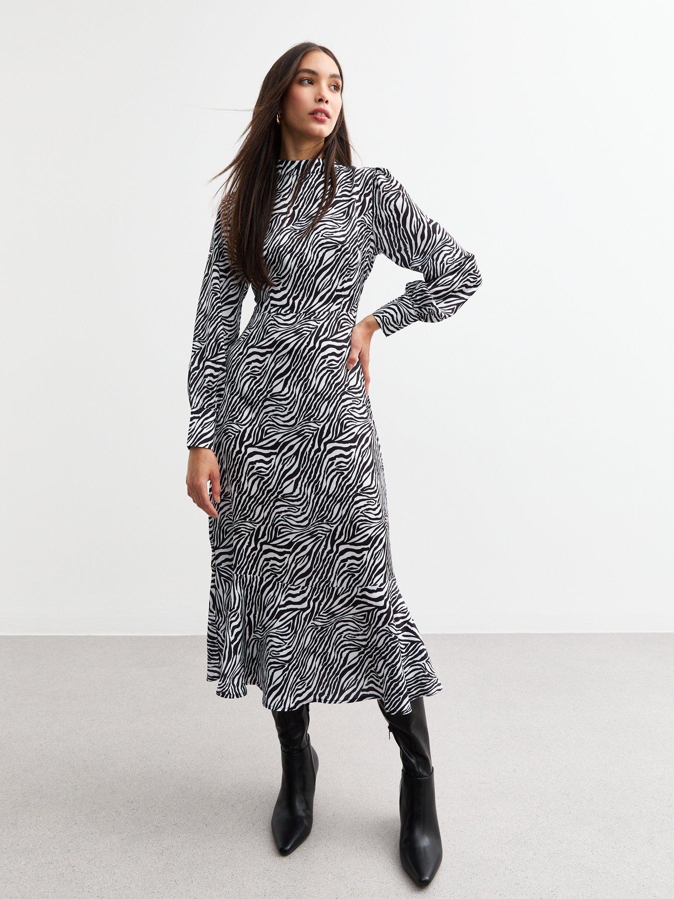 new-look-zebra-crepe-midi-dress-black