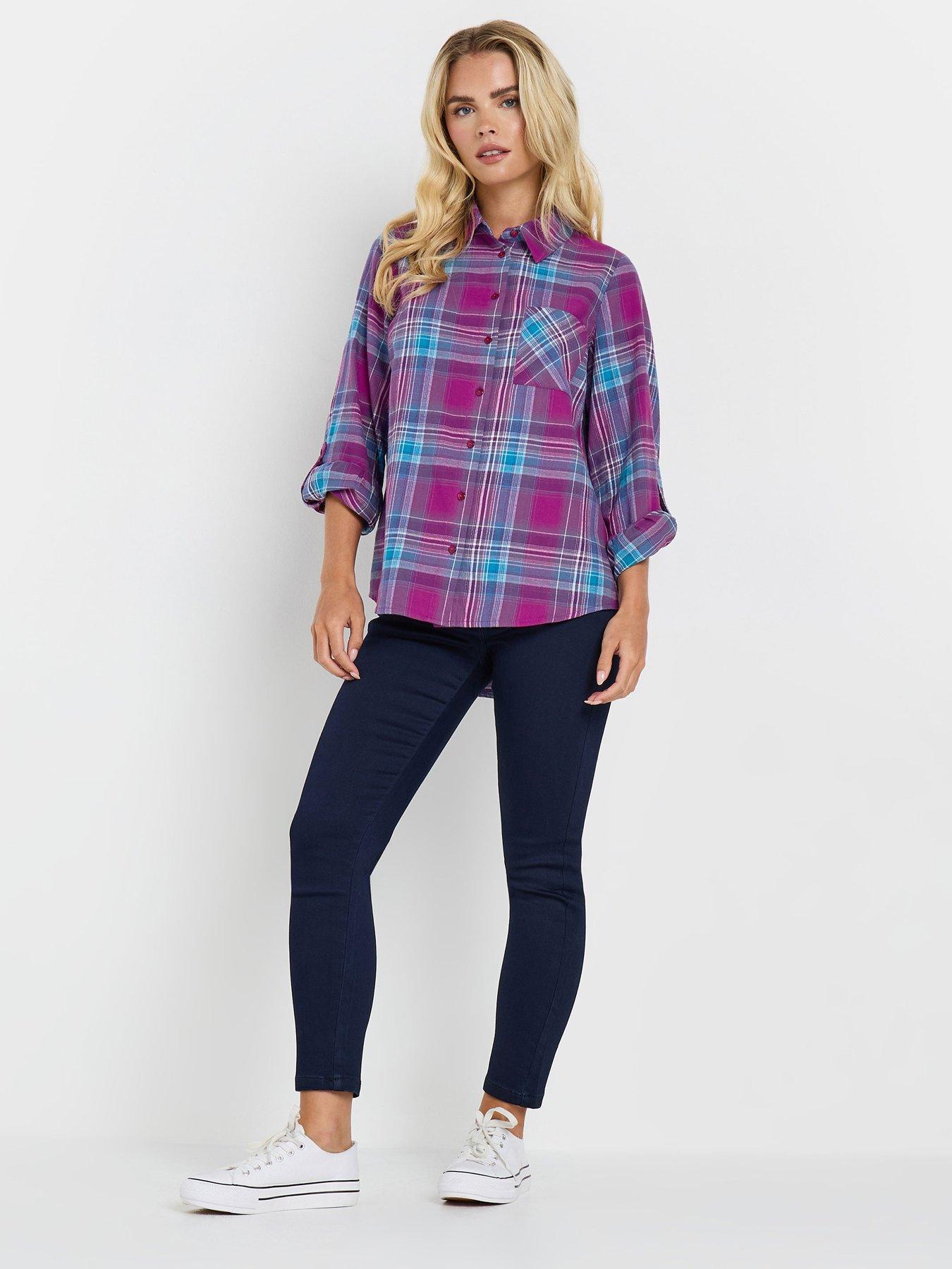 mco-petite-check-shirt-purpleback