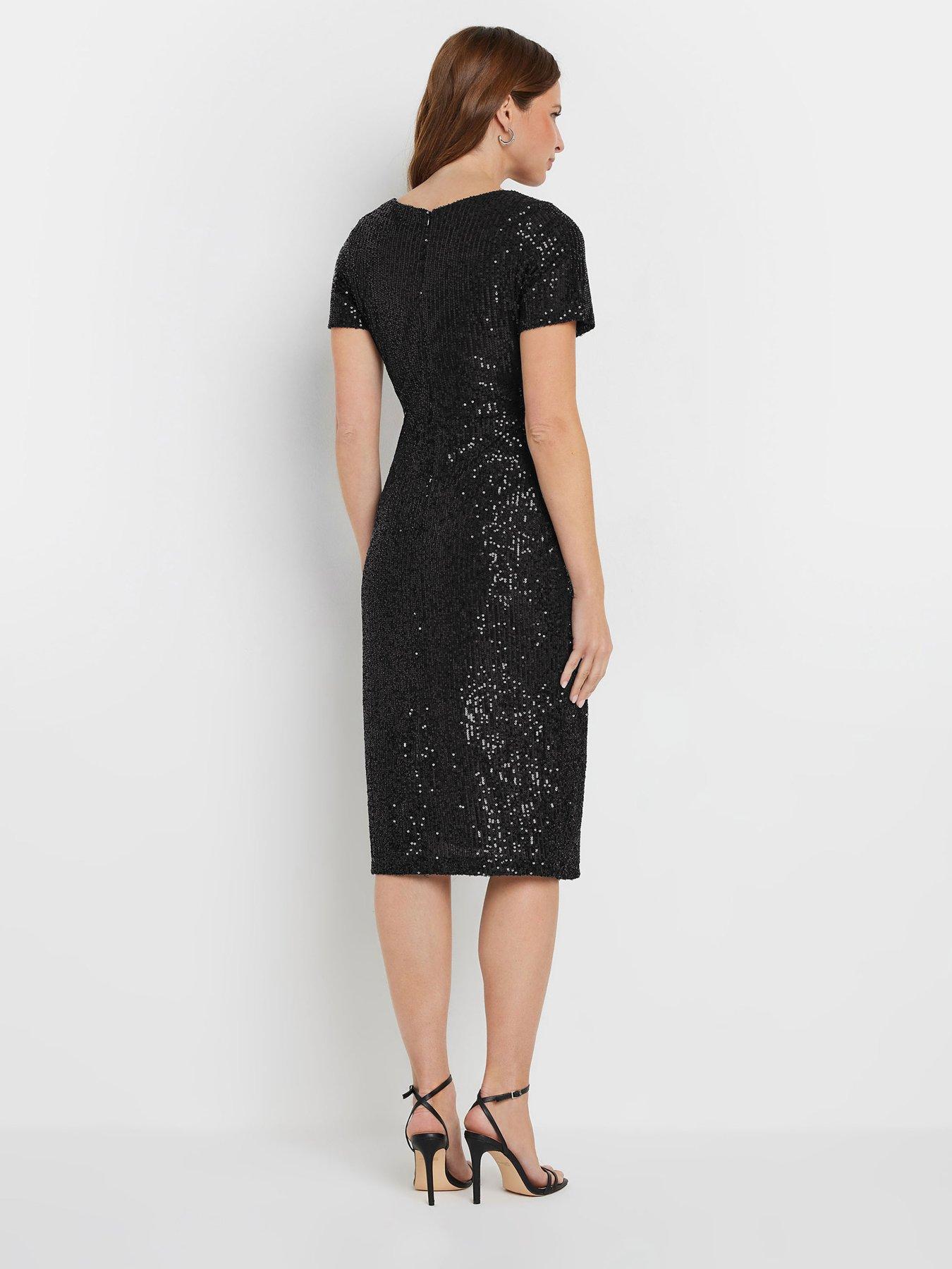 mco-sequin-wrap-shift-dress-blackstillFront