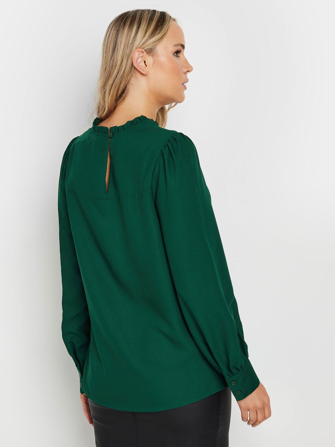 long-tall-sally-lace-pleated-blouse-greenstillFront