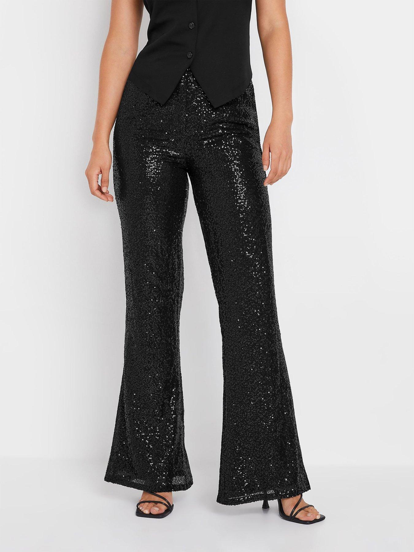 long-tall-sally-tall-sequin-kickflare-trouser-36-black