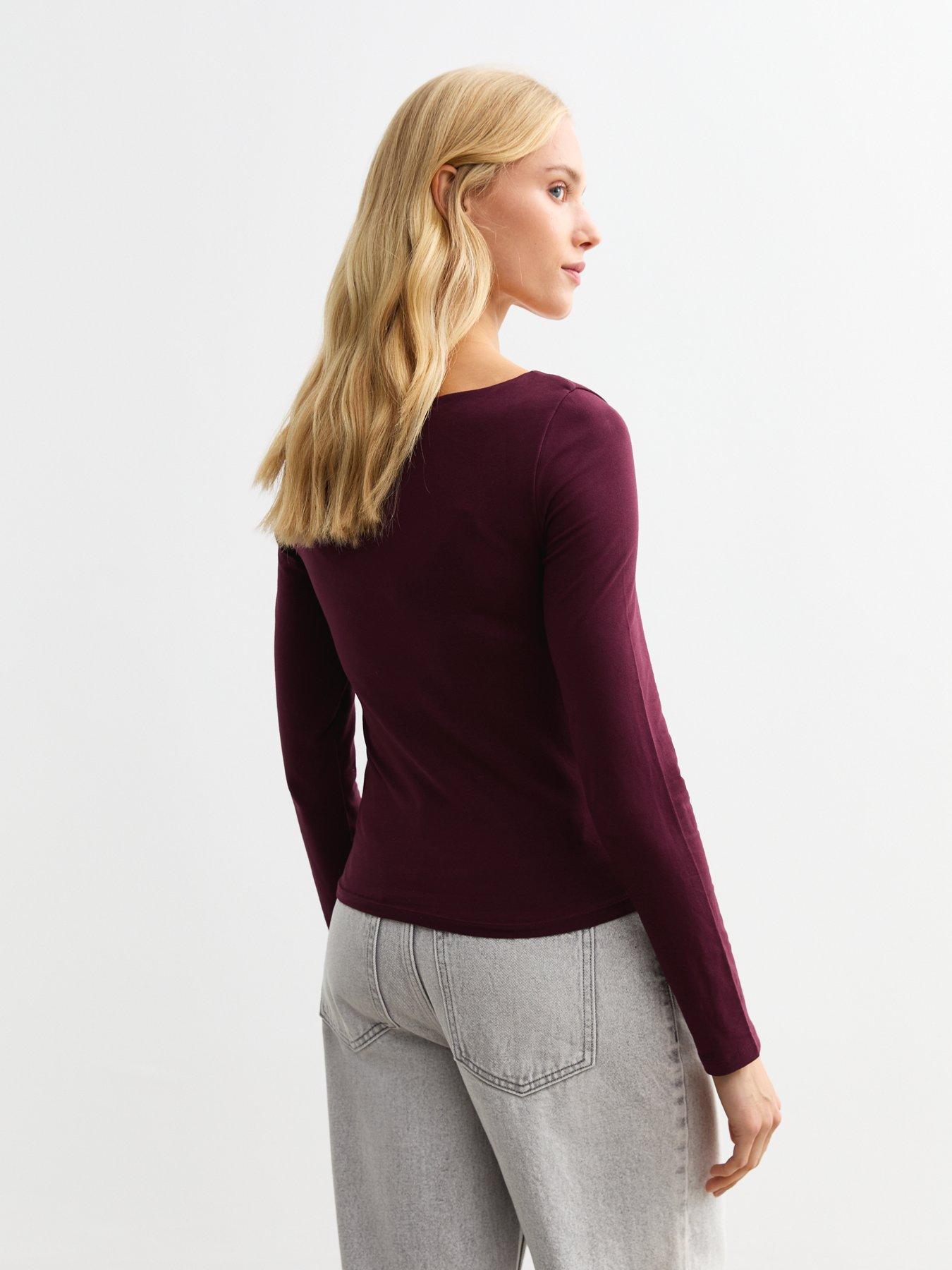 new-look-purple-square-neck-long-sleeve-top-redstillFront