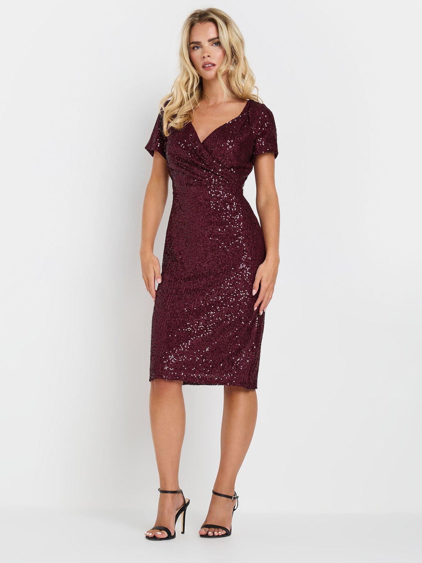 mco-petite-sequin-wrap-shift-dress-red-berryback