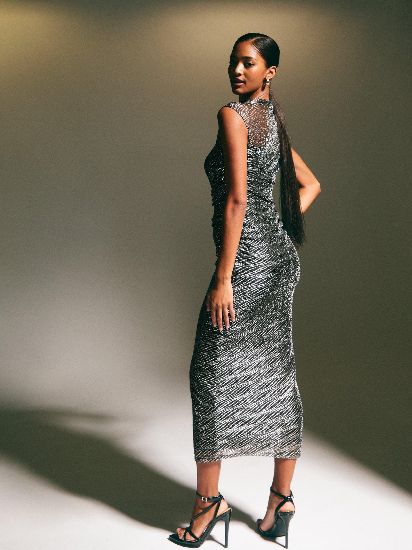 new-look-pewter-foil-dot-pattern-mesh-midi-dress-silverstillFront