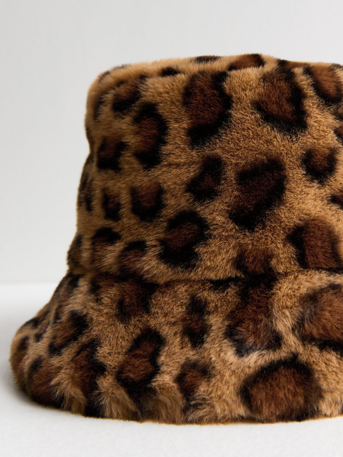 new-look-brown-leopard-print-faux-fur-bucket-hatback