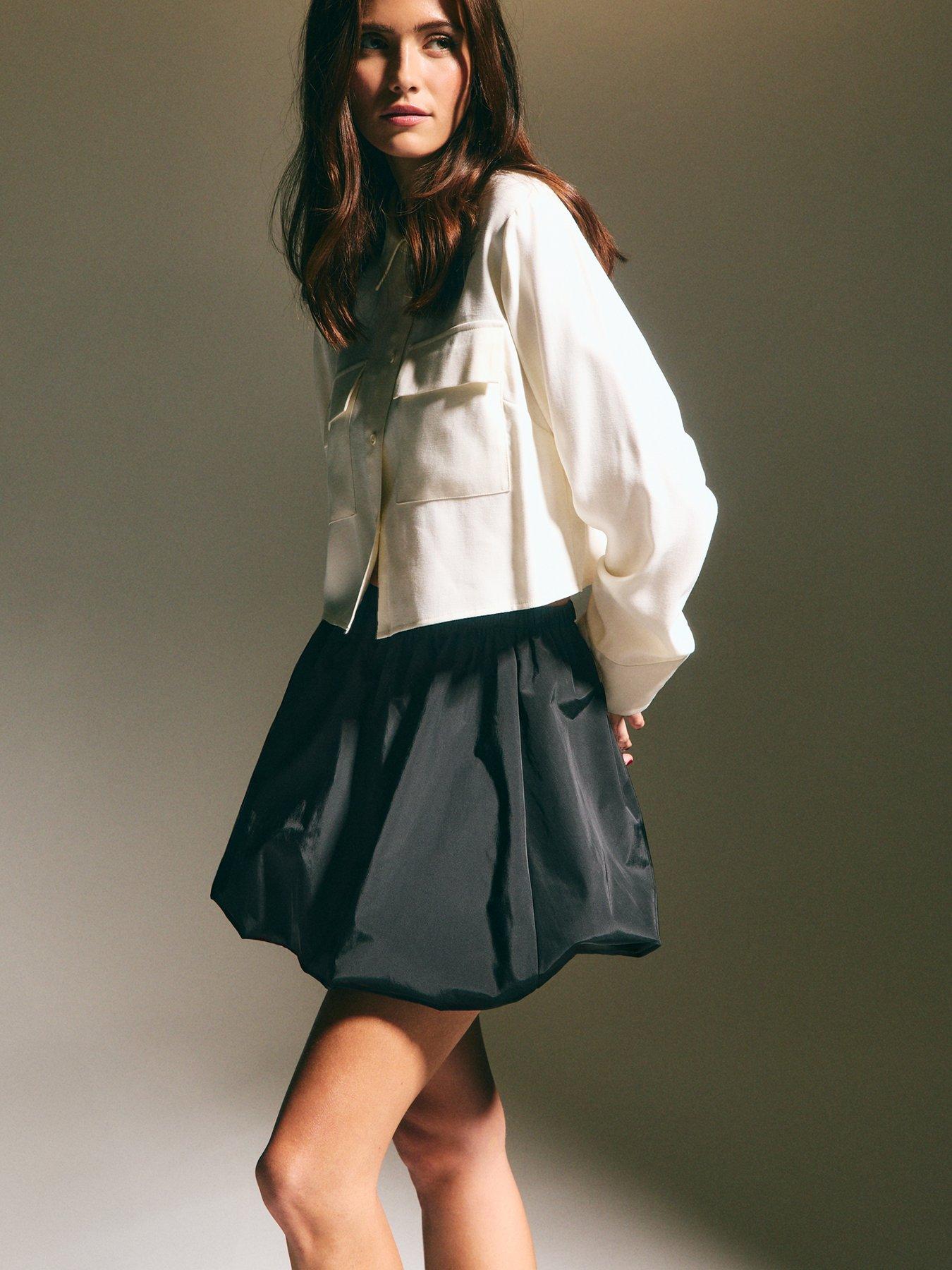 new-look-taffeta-puff-mini-skirt-black