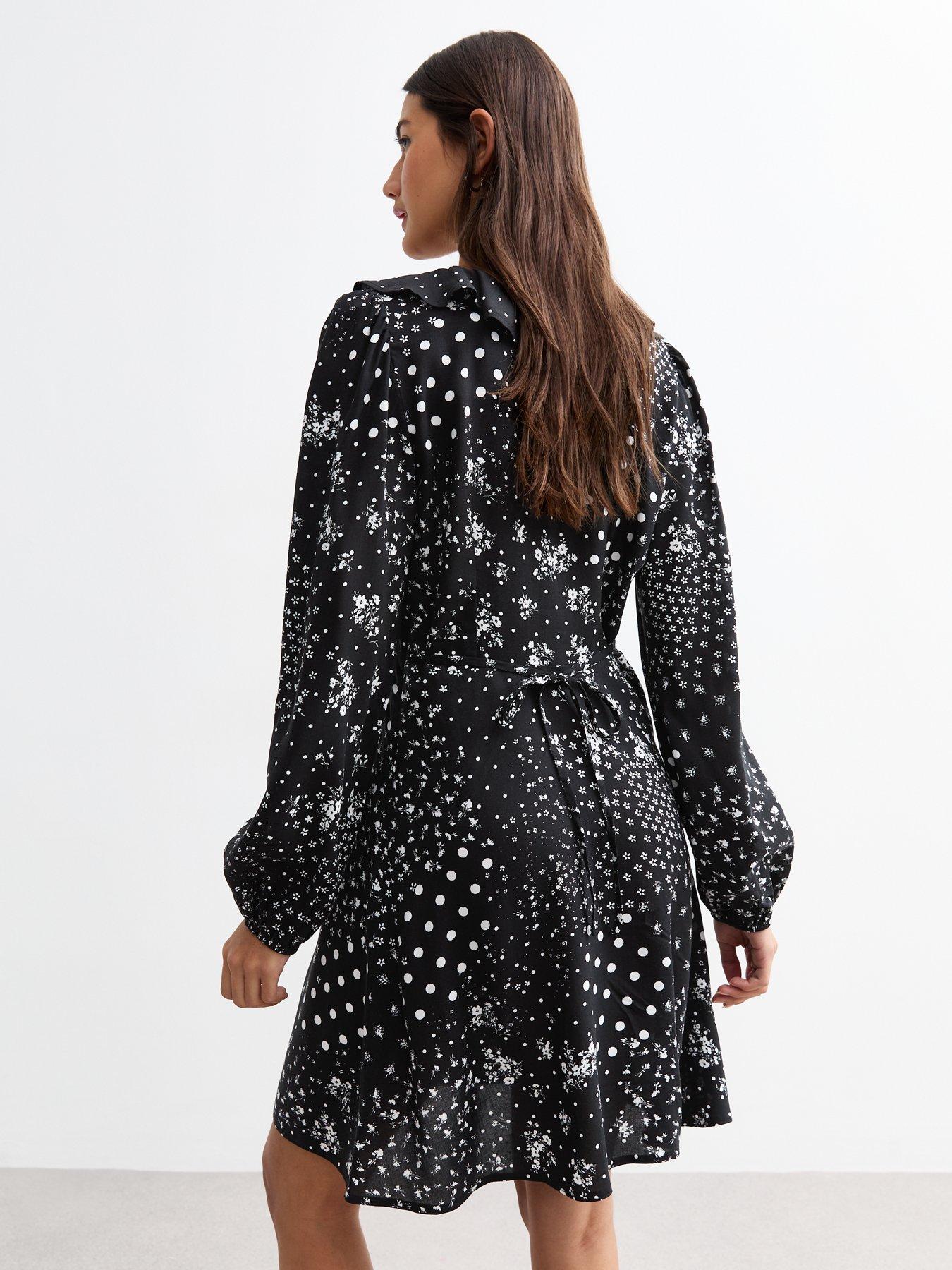 new-look-black-polka-dot-and-floral-mini-dress-printstillFront