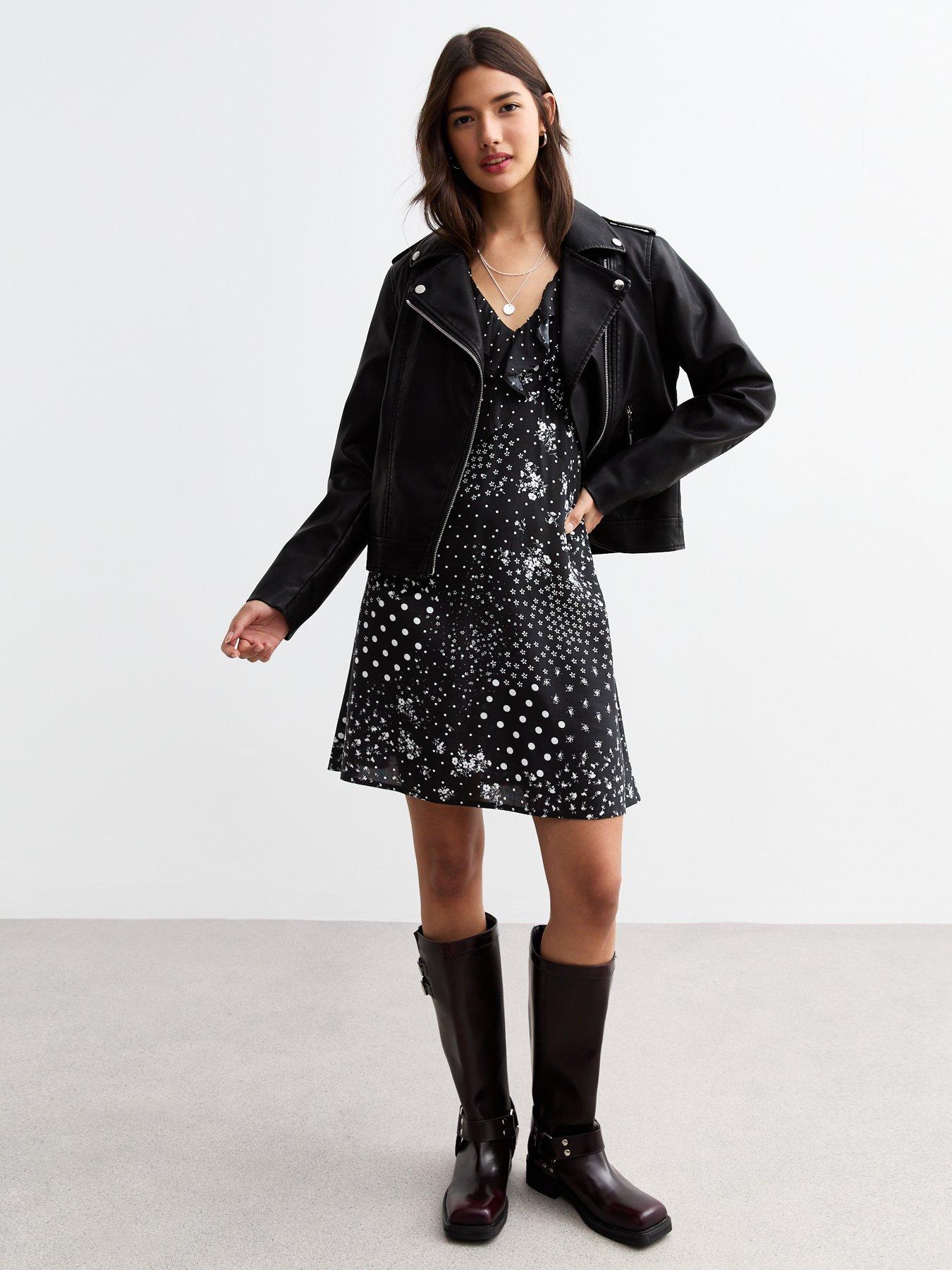 new-look-black-polka-dot-and-floral-mini-dress-printback