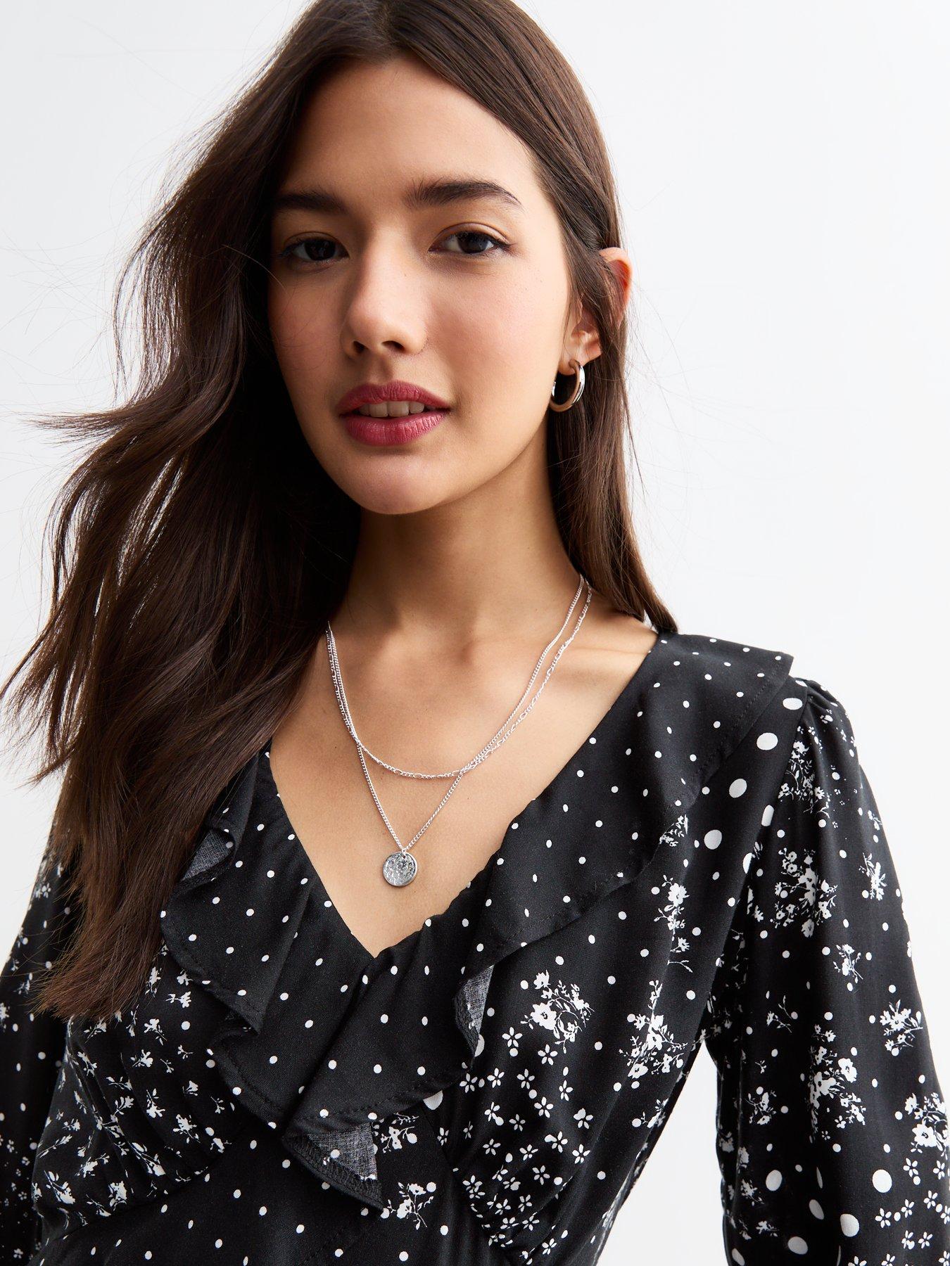 new-look-black-polka-dot-and-floral-mini-dress-printoutfit