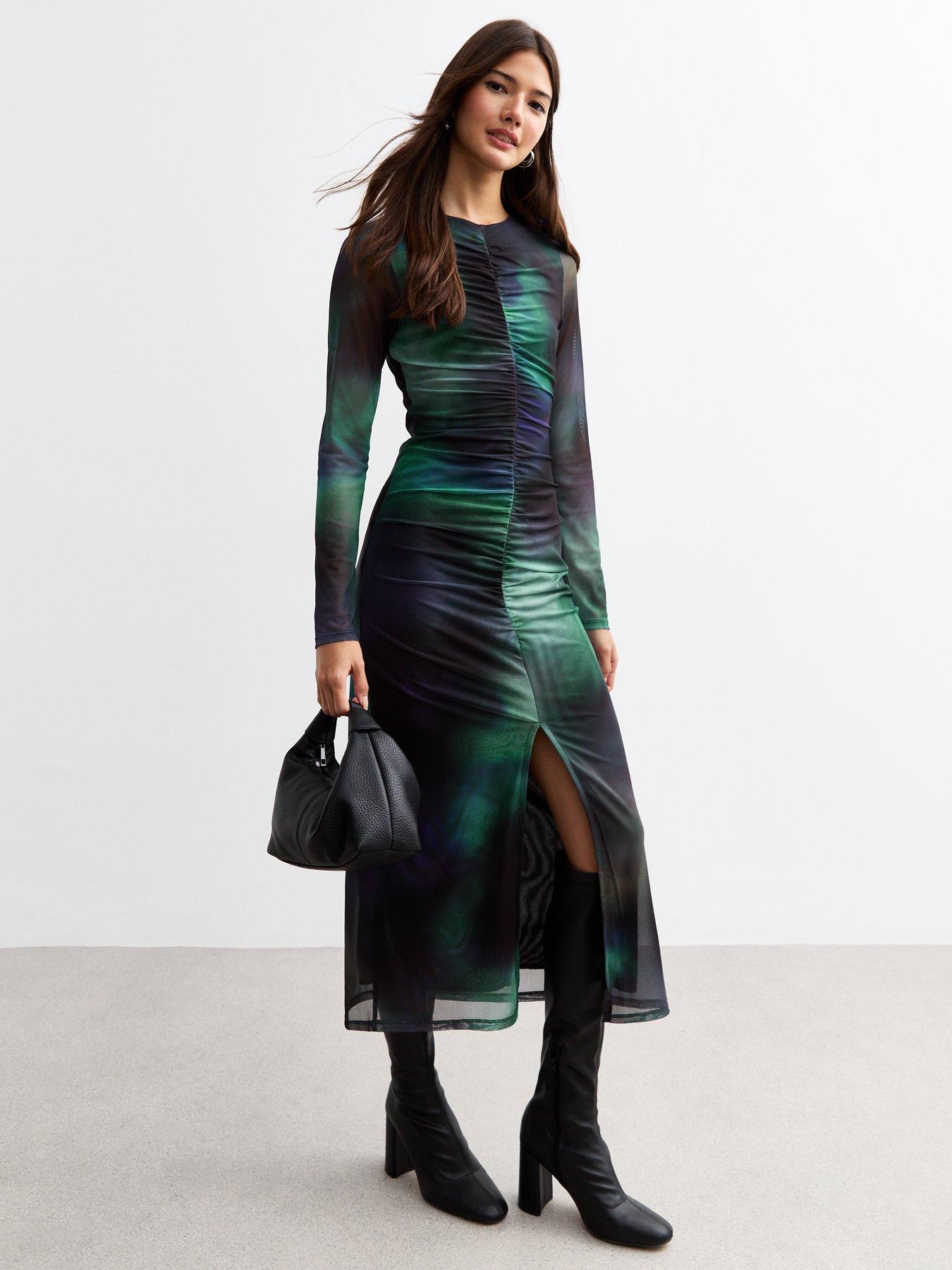 new-look-black-tie-dye-ruched-mesh-midi-dress-printdetail