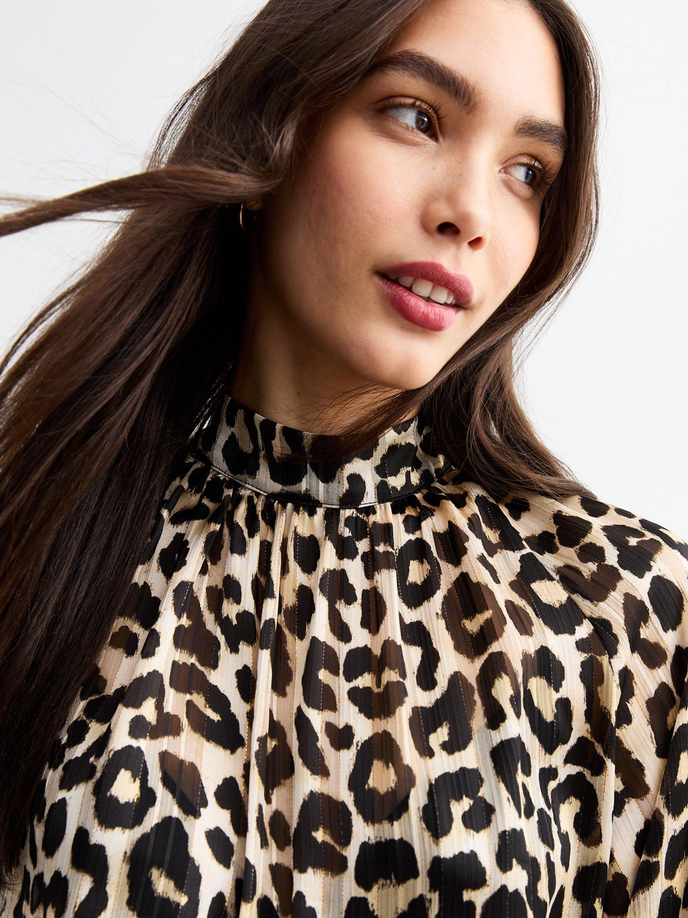 new-look-brown-leopard-print-high-neck-chiffon-topdetail