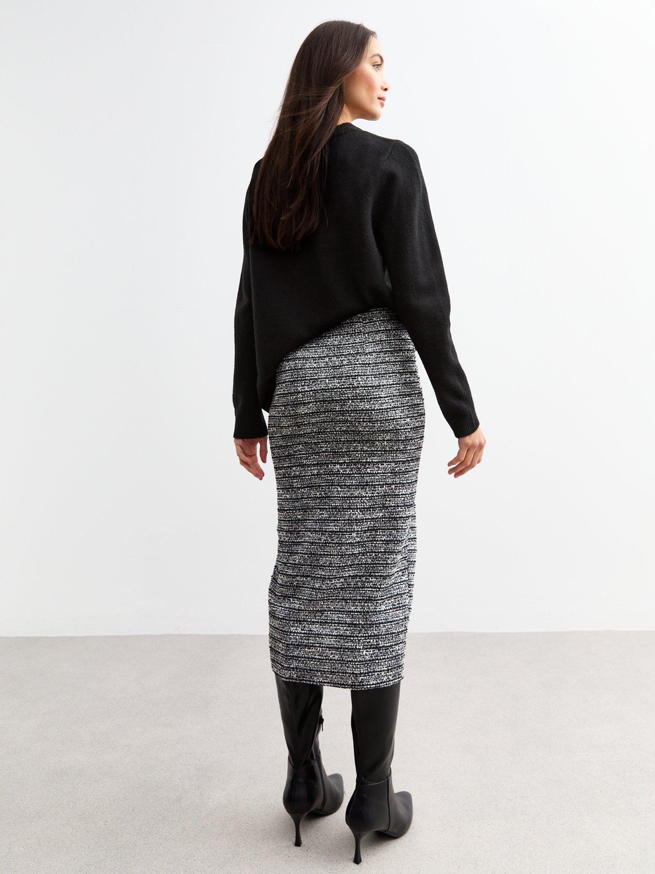 new-look-black-stretch-boucle-midi-skirt-printstillFront