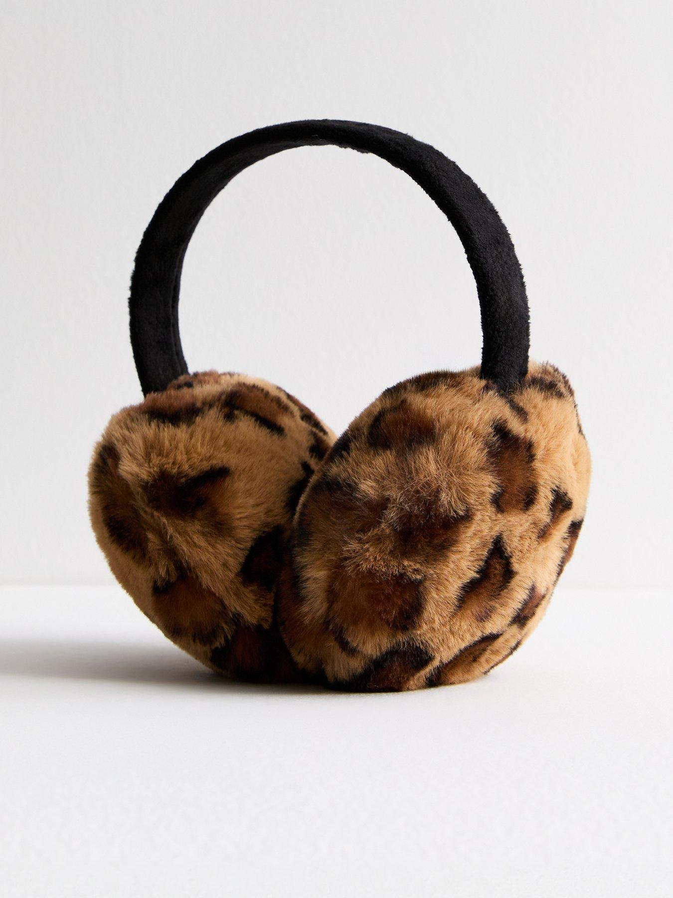 new-look-brown-leopard-print-faux-fur-earmuffs