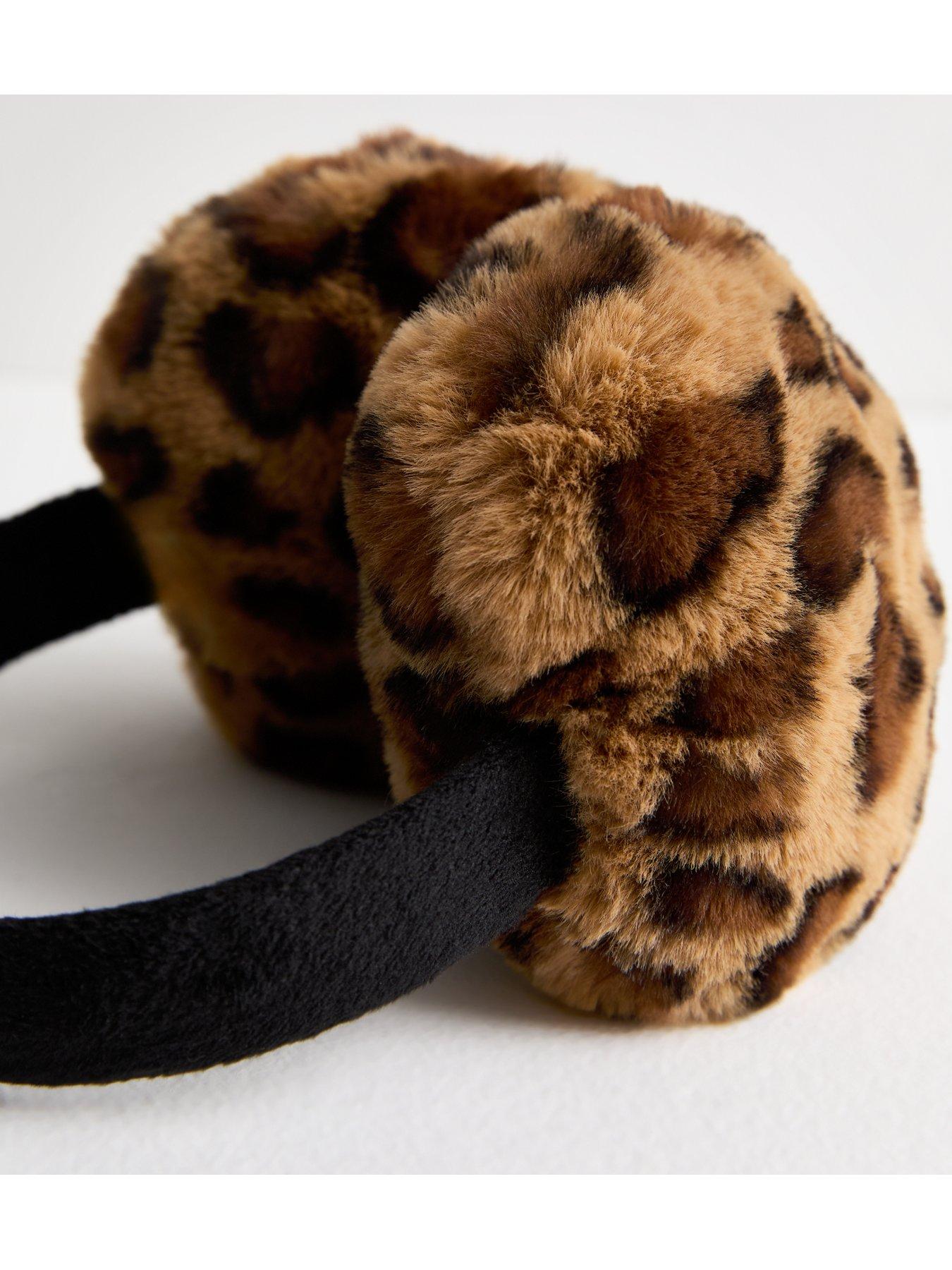 new-look-brown-leopard-print-faux-fur-earmuffsback