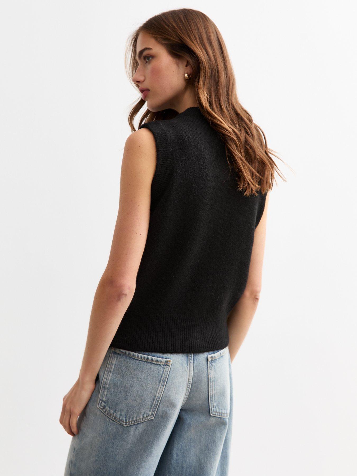 new-look-black-knit-sleeveless-cardiganstillFront