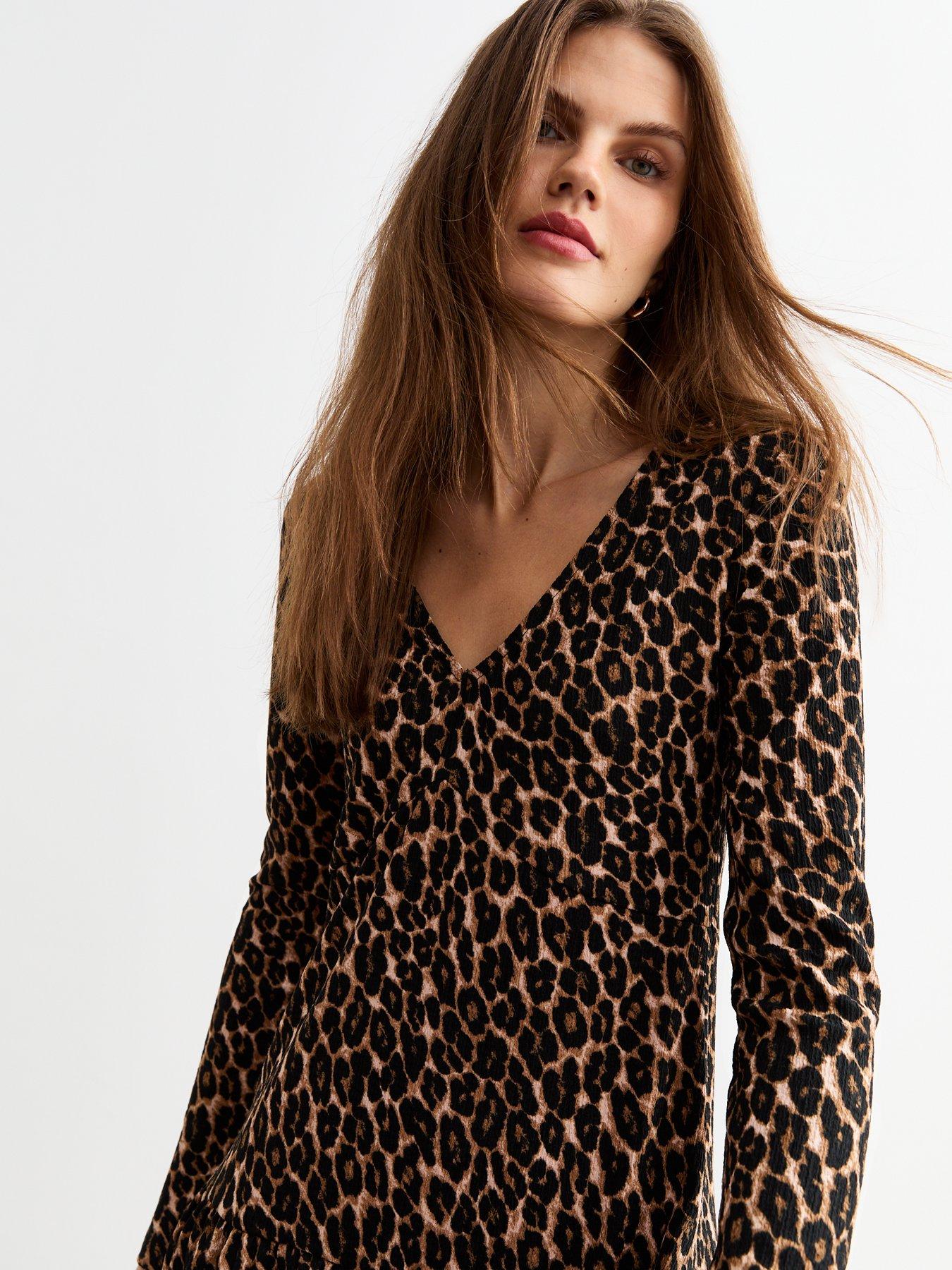 new-look-brown-jersey-leopard-mini-dress-printoutfit